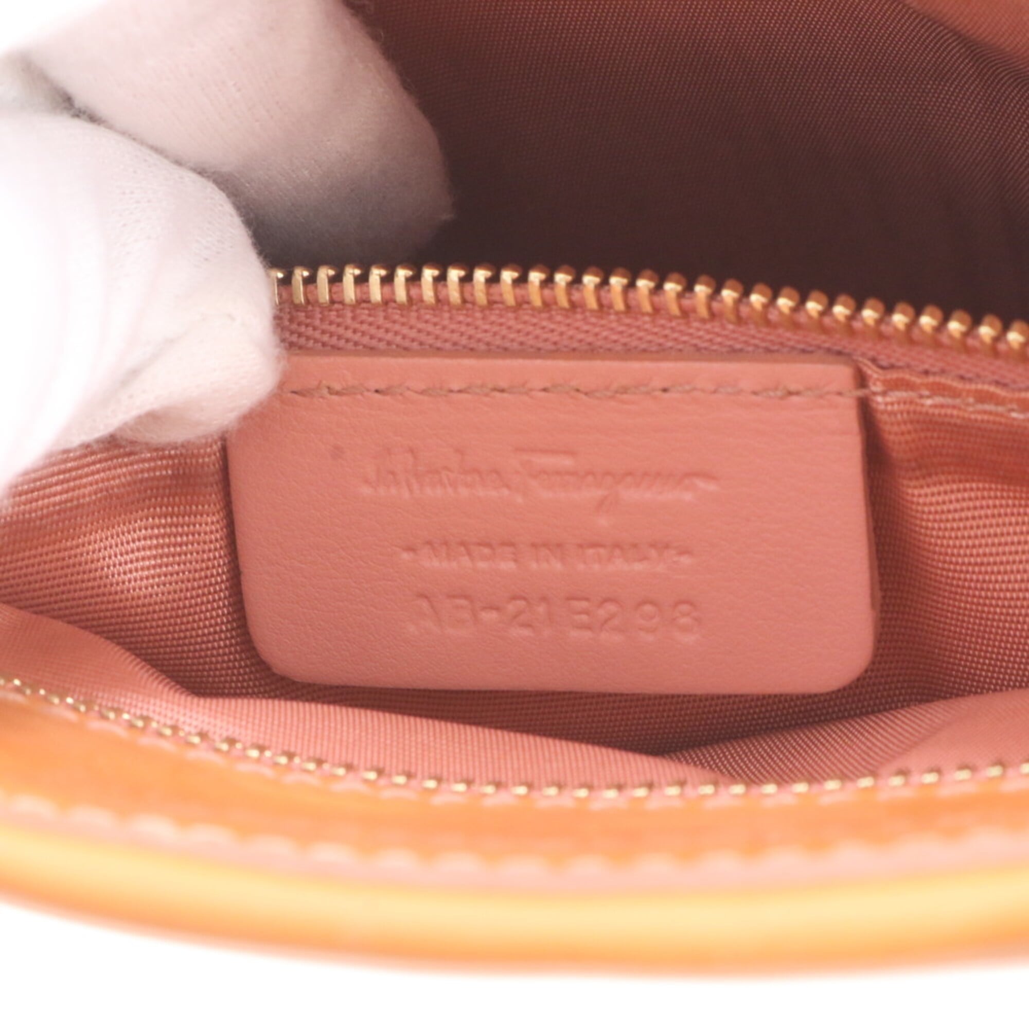 Salvatore Ferragamo Orange Leather Handbag Shoulder Bag Tote Bag (Pre-Owned)