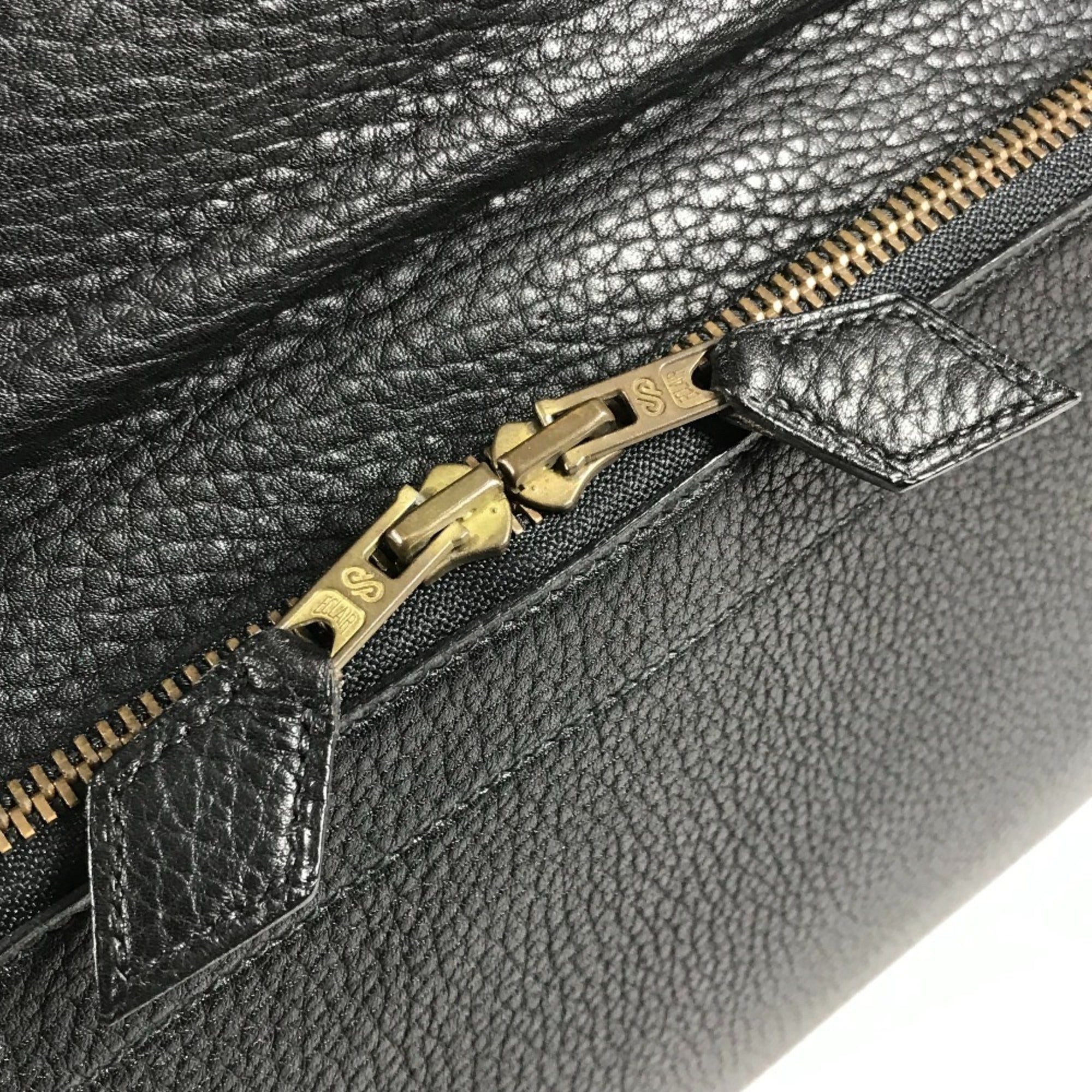 Hermes Black Leather Handbag Tote Bag (Pre-Owned)