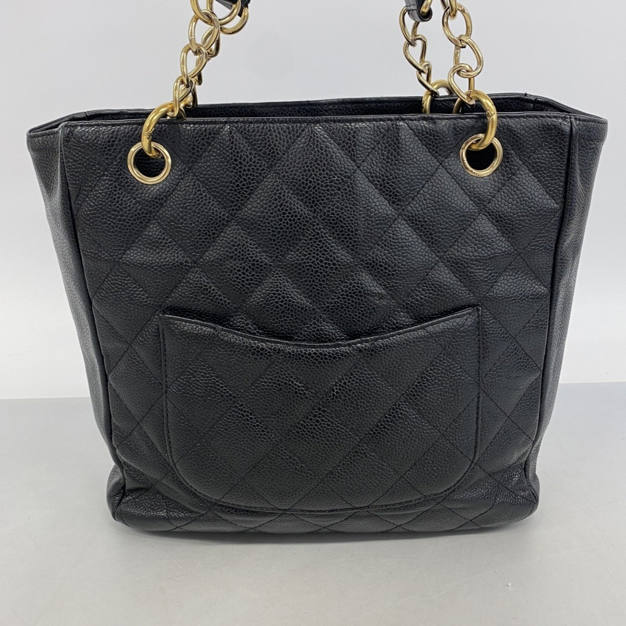 Chanel Black Grained Calfskin Tote Bag (Pre-Owned)