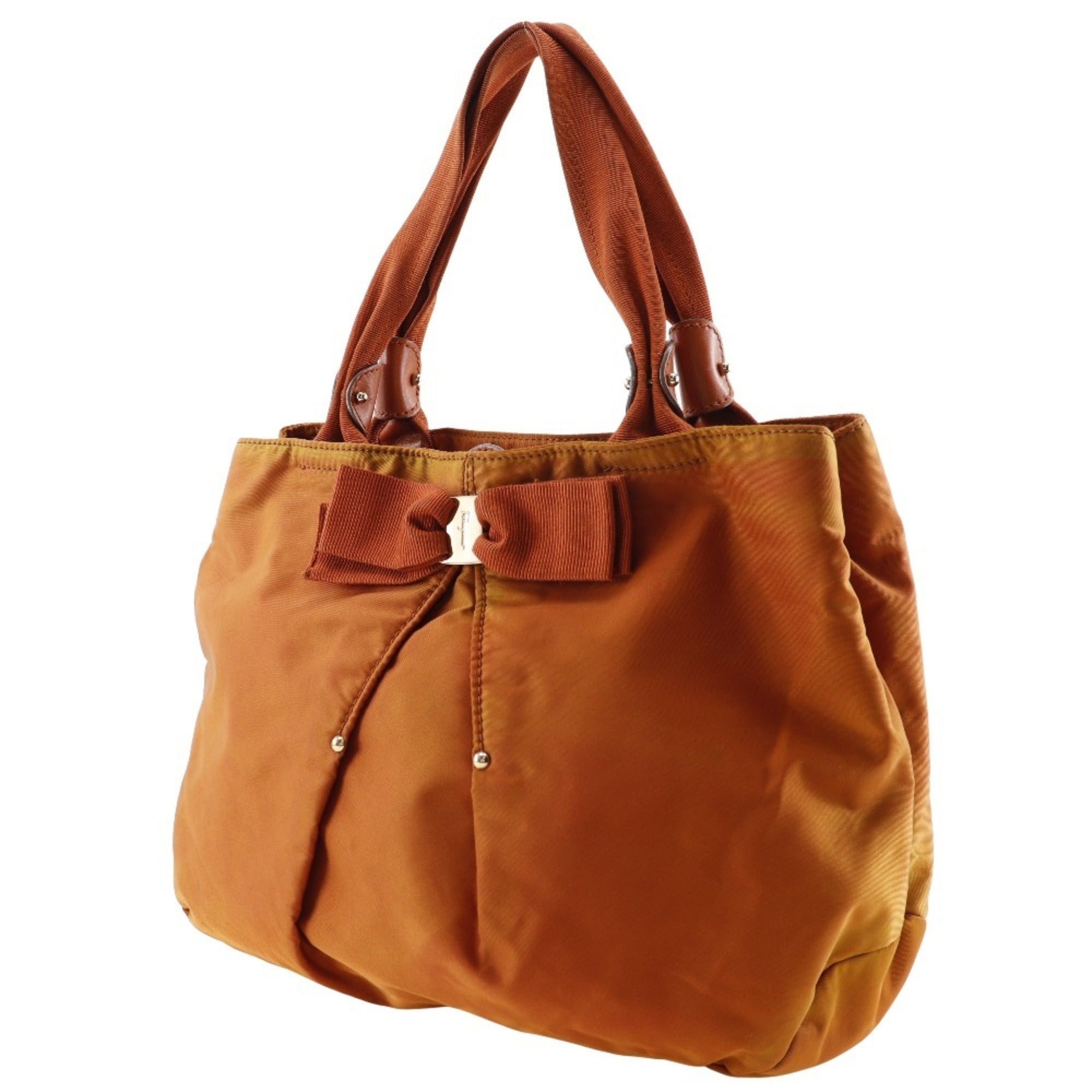 Salvatore Ferragamo Orange Nylon Tote Bag (Pre-Owned)
