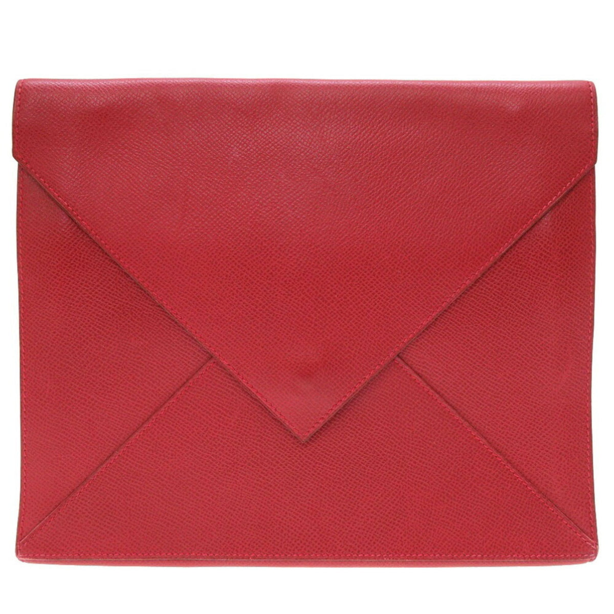 Hermes Red Color Courchevel Leather Clutch Bag (Pre-Owned)