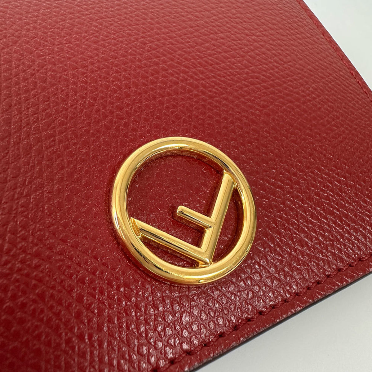 Fendi Red Color Leather Wallet (Bi-Fold) (Pre-Owned)