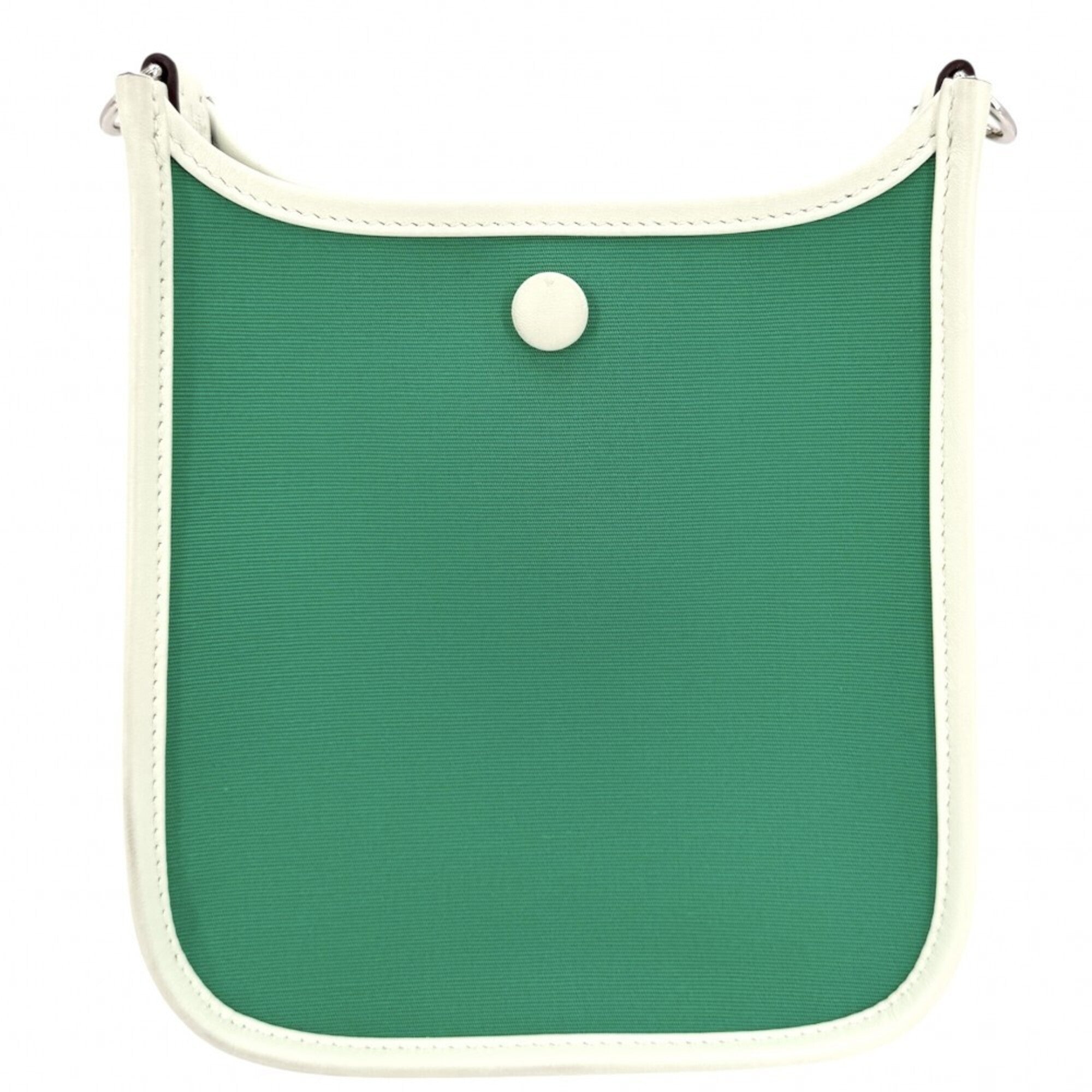 Hermes Green Mint Green Canvas Leather Shoulder Bag (Pre-Owned)