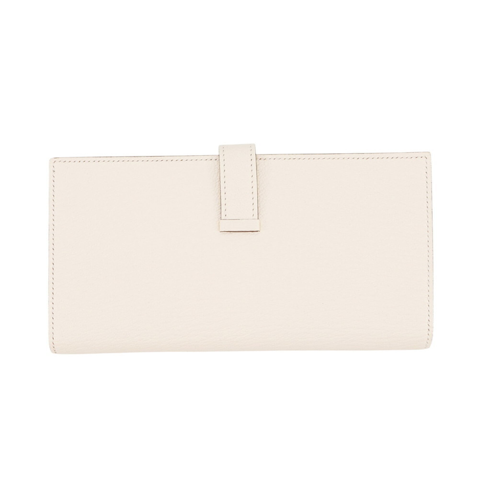 Hermes Ivory Chevre Leather Long Wallet (Bi-Fold) (Pre-Owned)