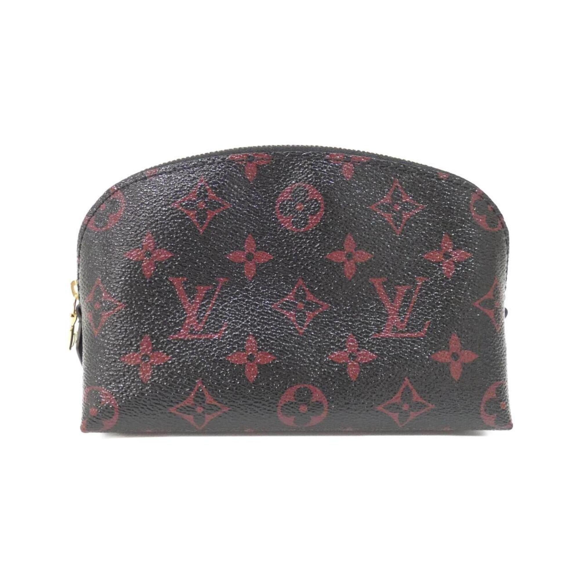 Louis Vuitton Black Red Color Coated Canvas Handbag Pochette Pouch (Pre-Owned)