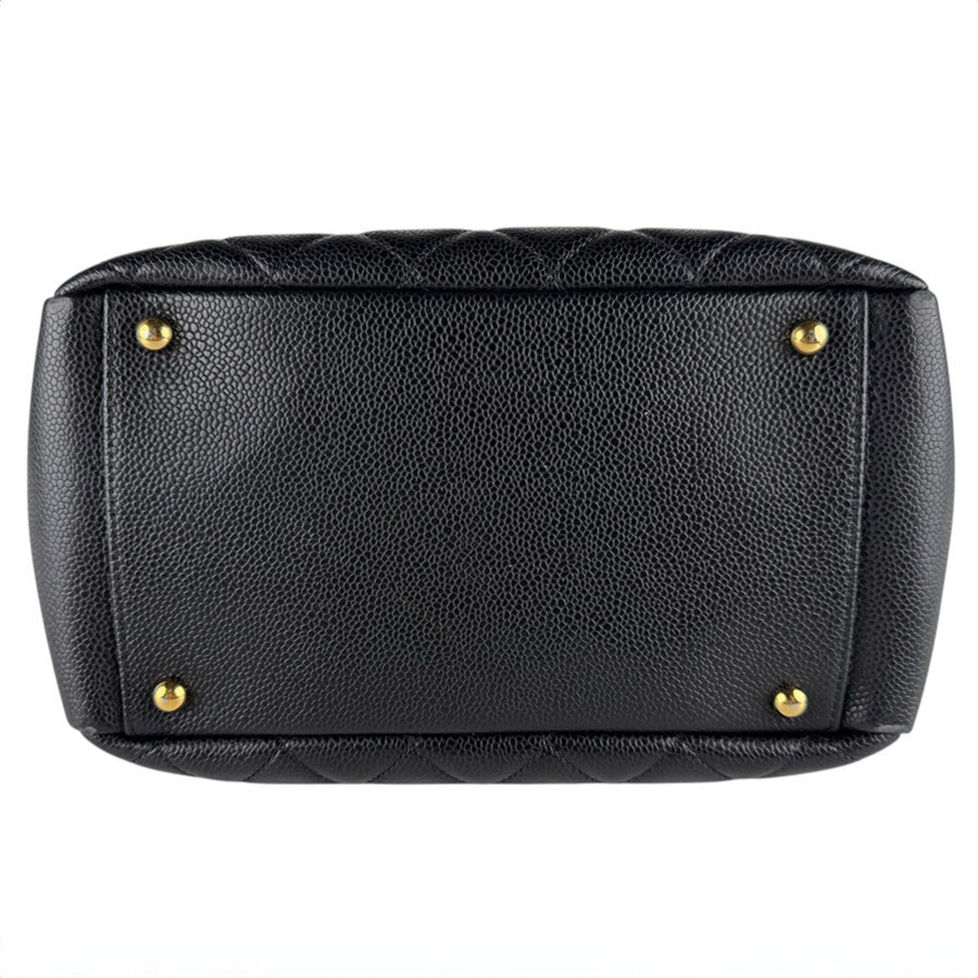 Chanel Black Grained Calfskin Handbag (Pre-Owned)