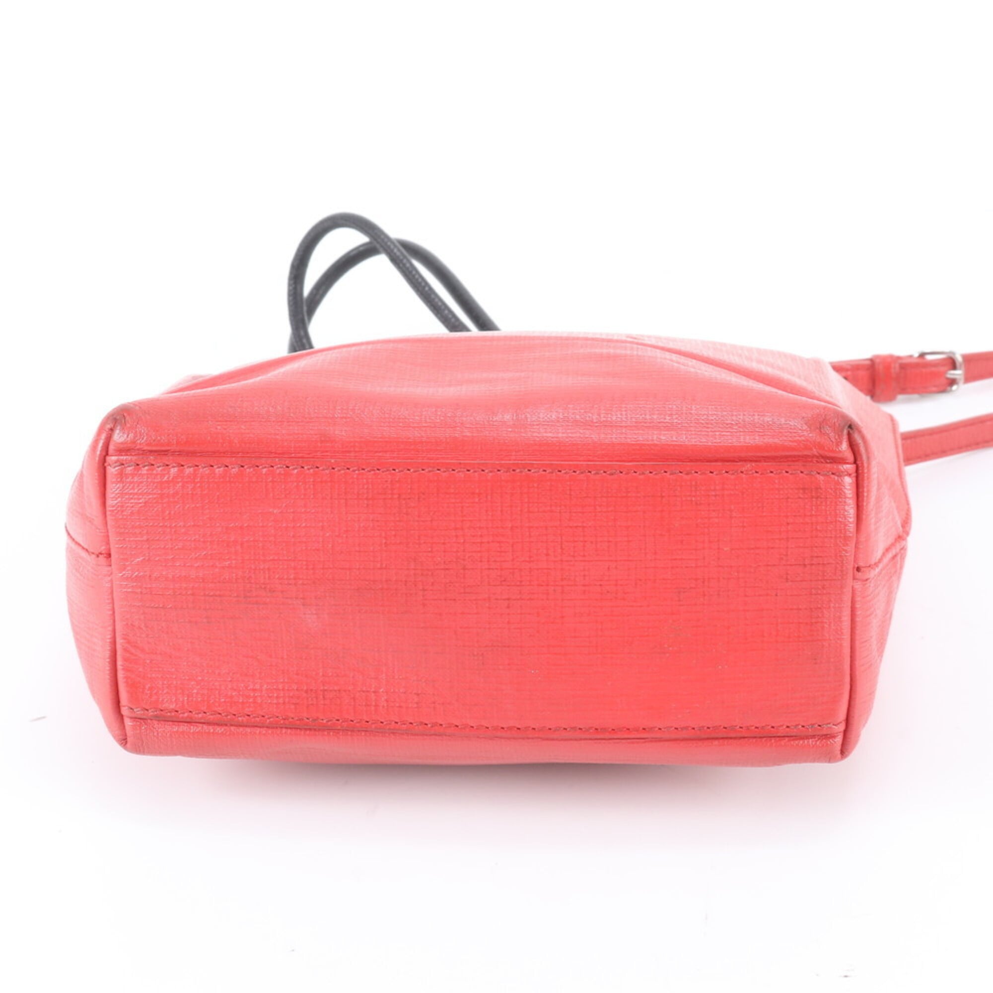 Balenciaga Red Color Leather Handbag Shoulder Bag Tote Bag (Pre-Owned)