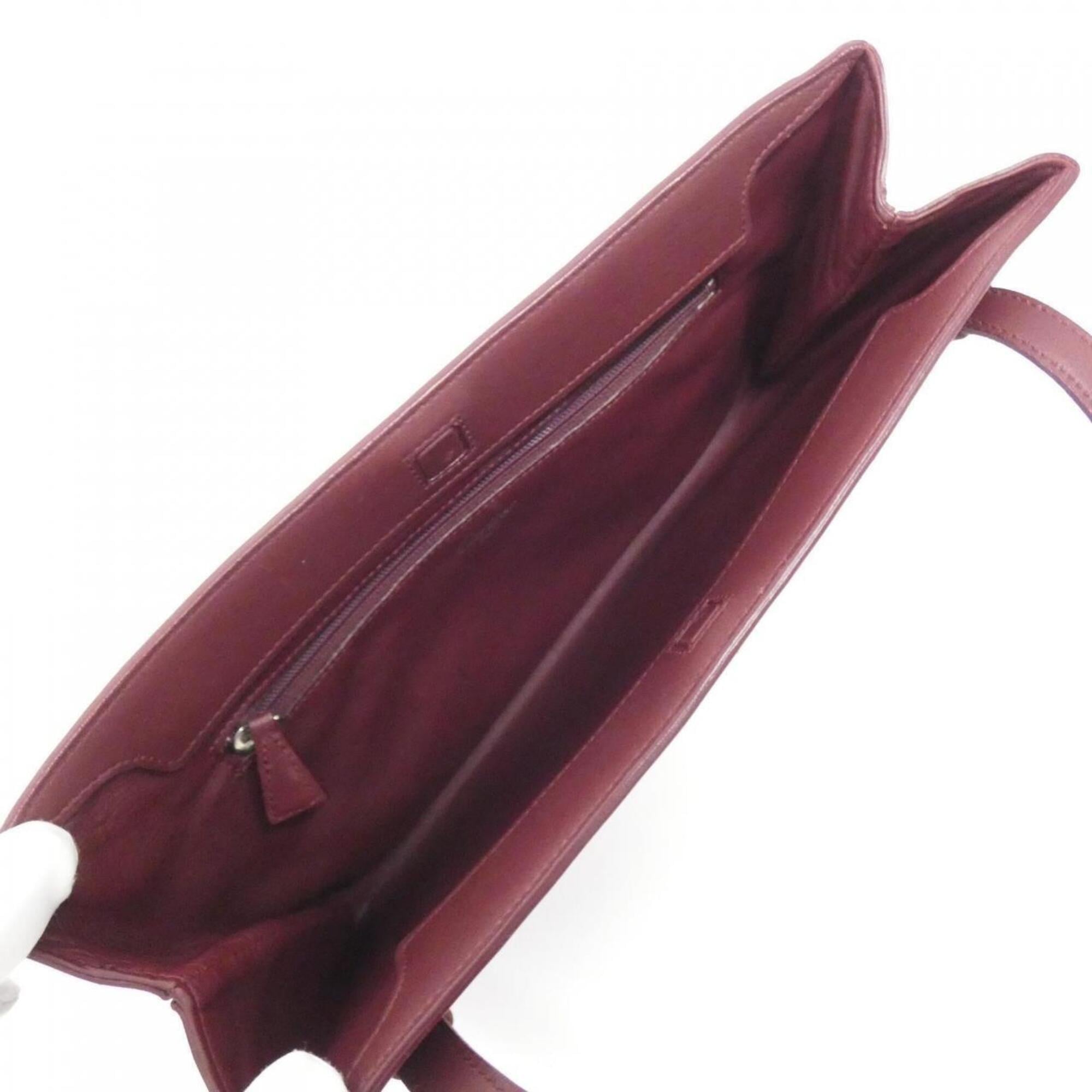 Cartier Bordeaux Leather Shoulder Bag (Pre-Owned)