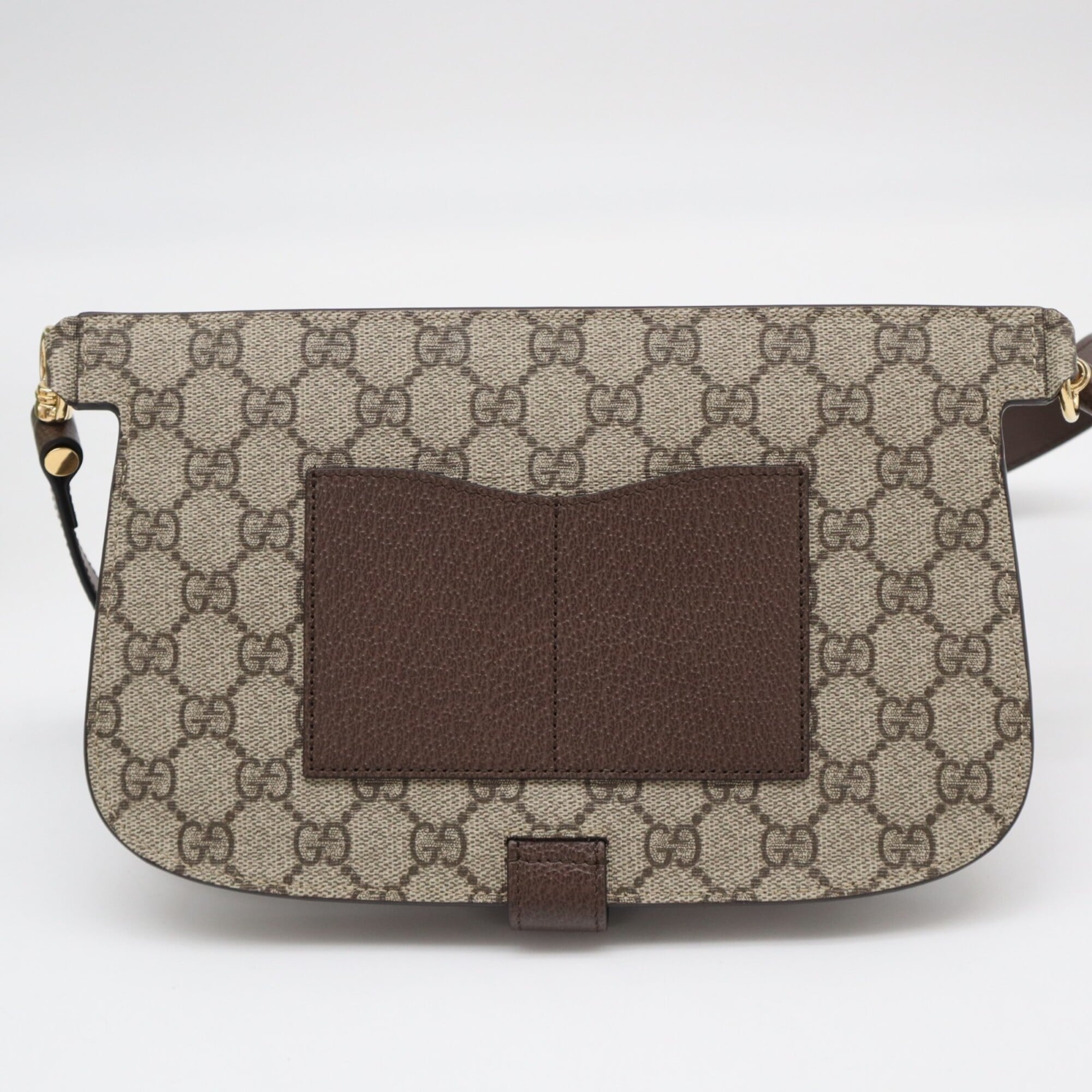 Gucci Beige Brown Gg Supreme Leather Fanny Pack Sling Bag (Pre-Owned)