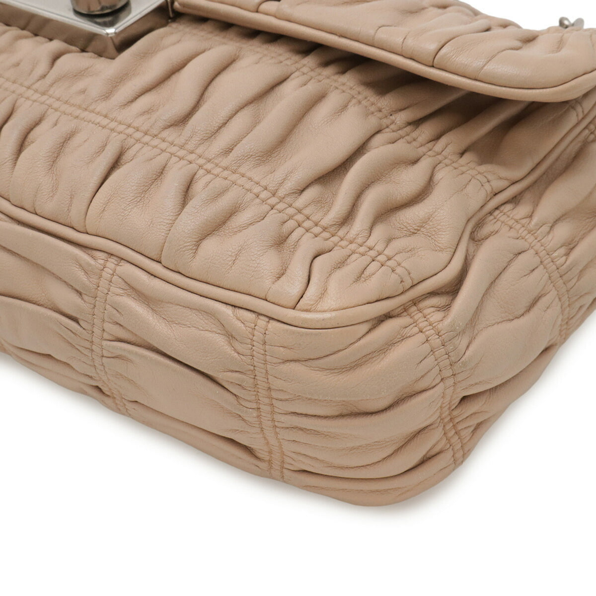Prada Beige Nappa Leather Shoulder Bag (Pre-Owned)