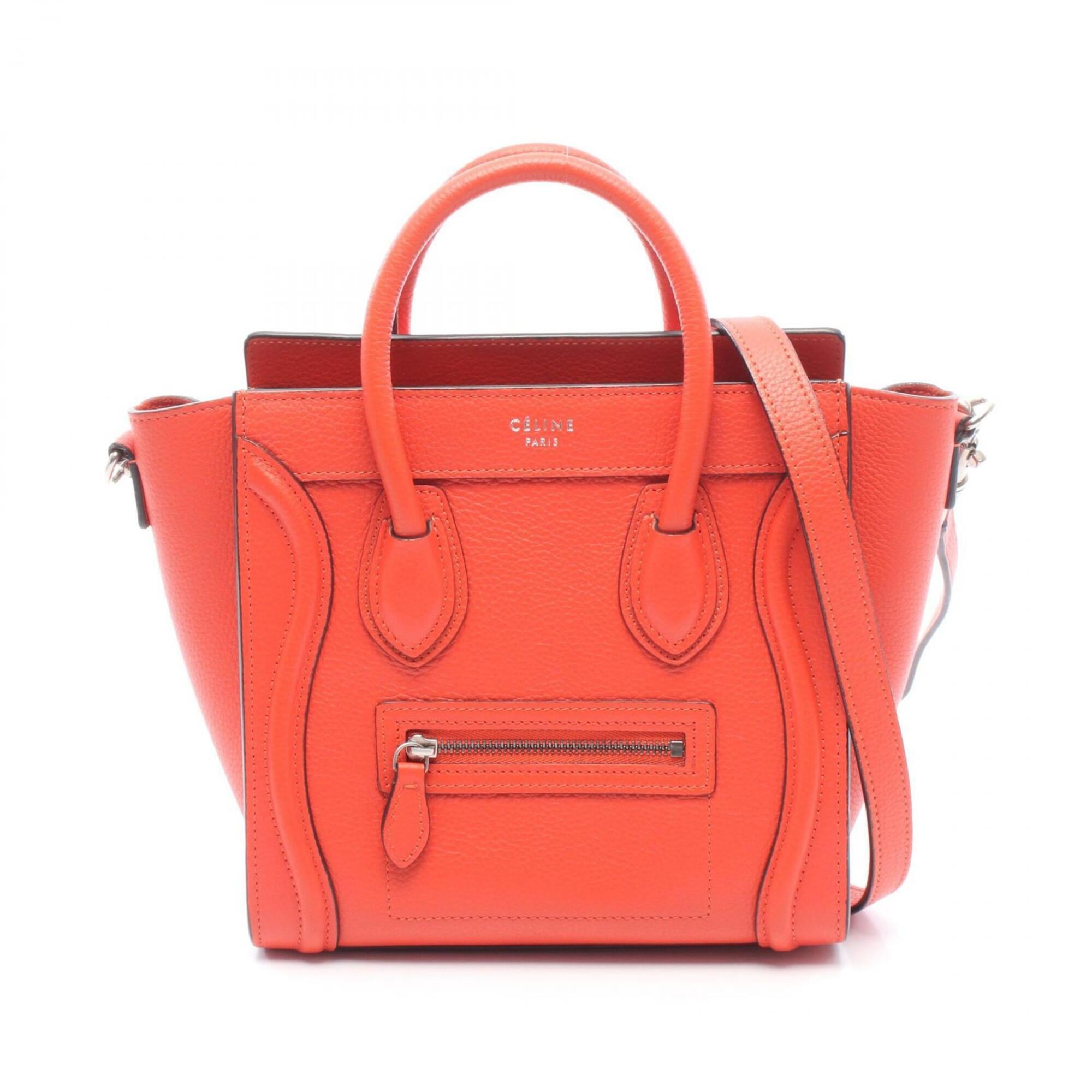 Celine Red Color Leather Handbag (Pre-Owned)