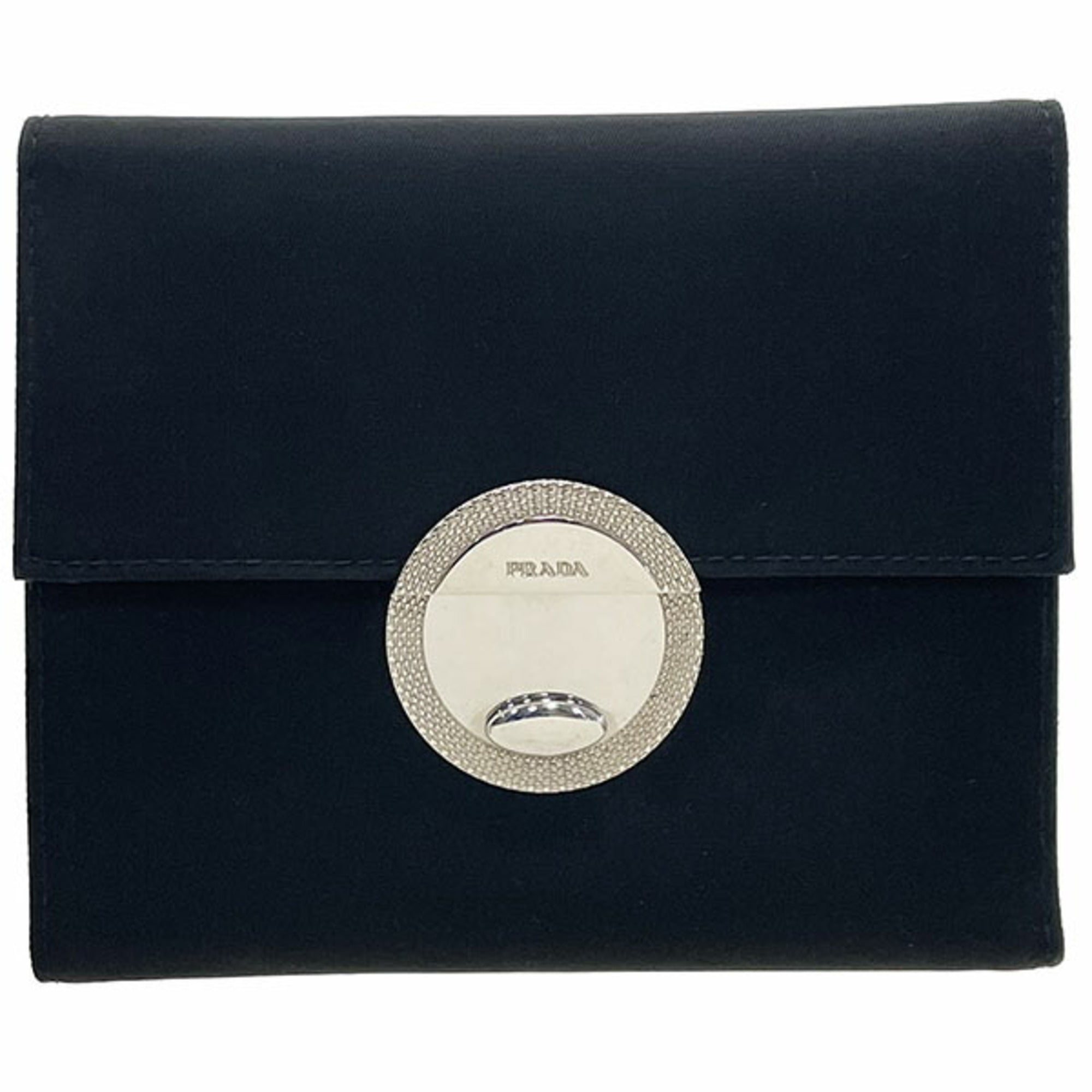 Prada Black Nero Nylon Leather Wallet (Tri-Fold) (Pre-Owned)