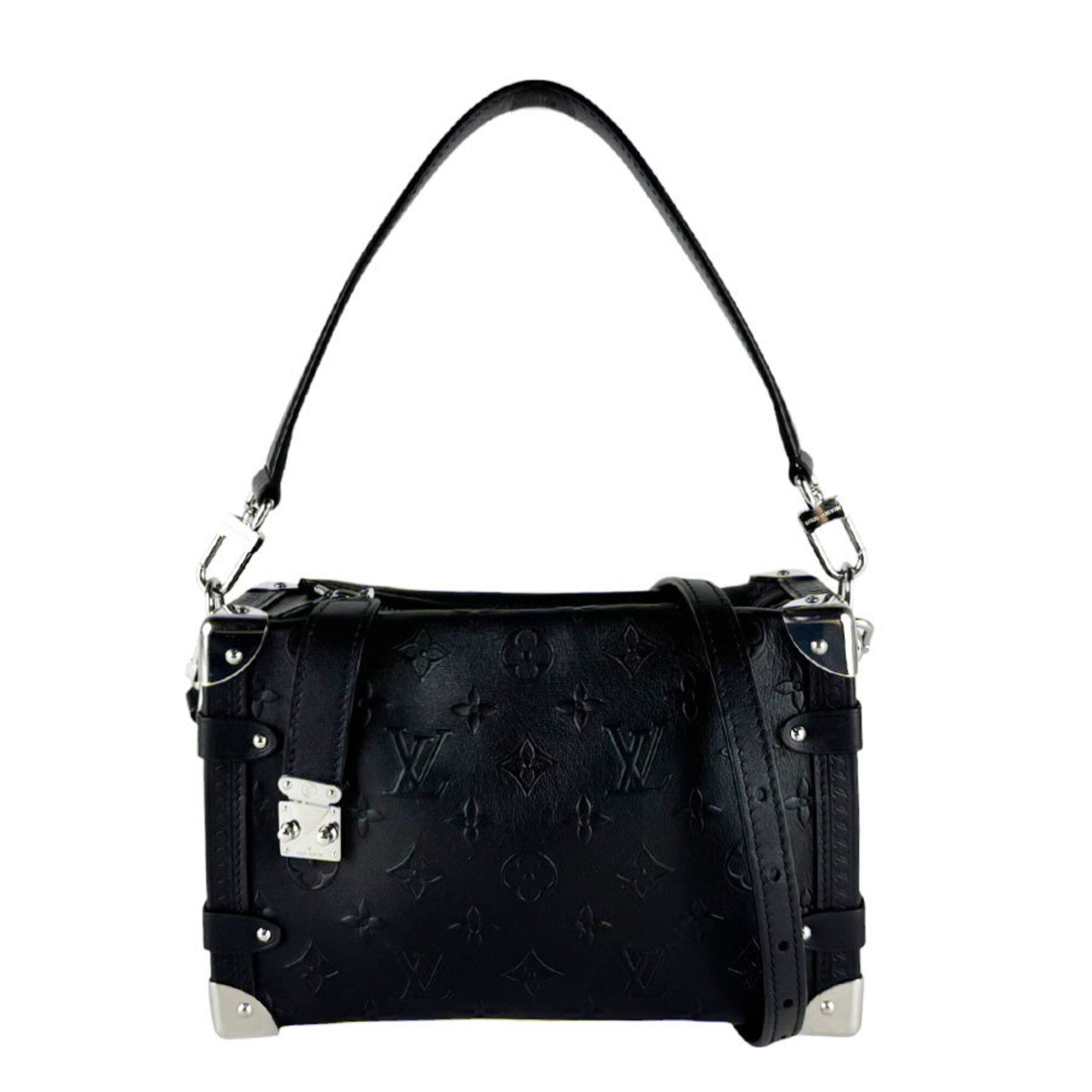 Louis Vuitton Black Monogram Leather Handbag Shoulder Bag (Pre-Owned)
