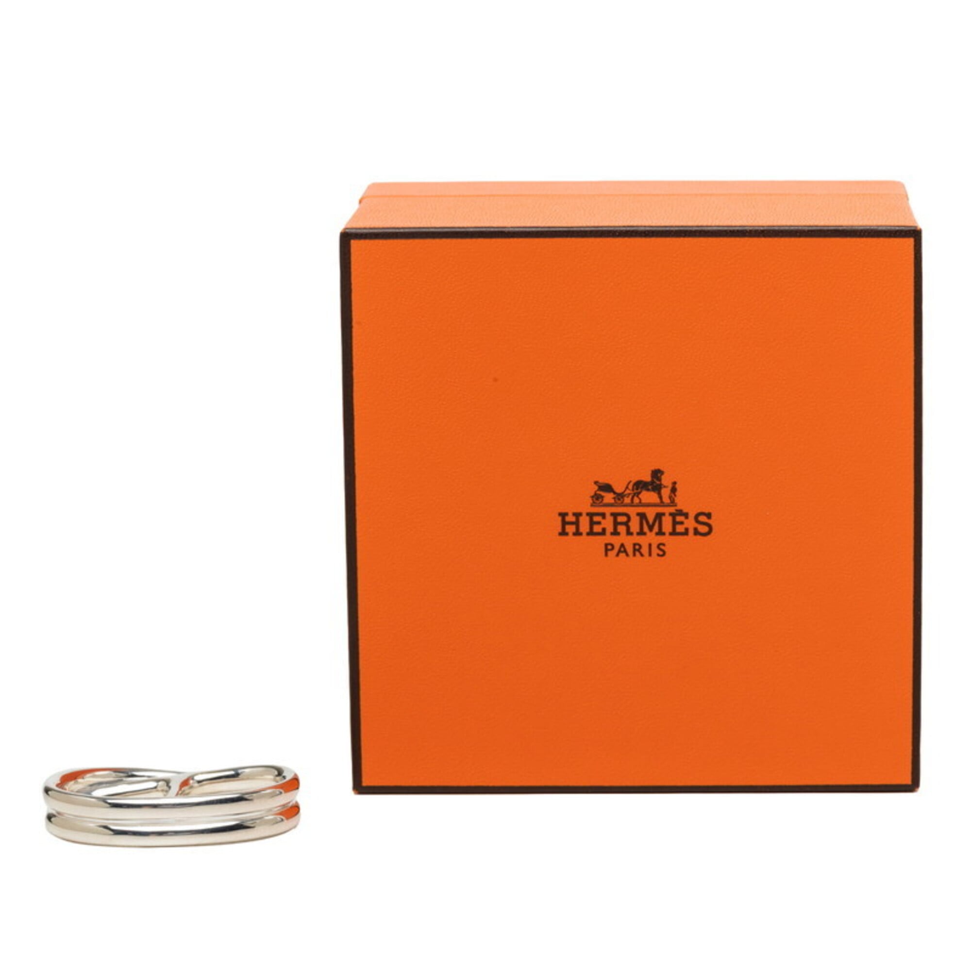 Hermes Silver 925 Band Ring (Pre-Owned)