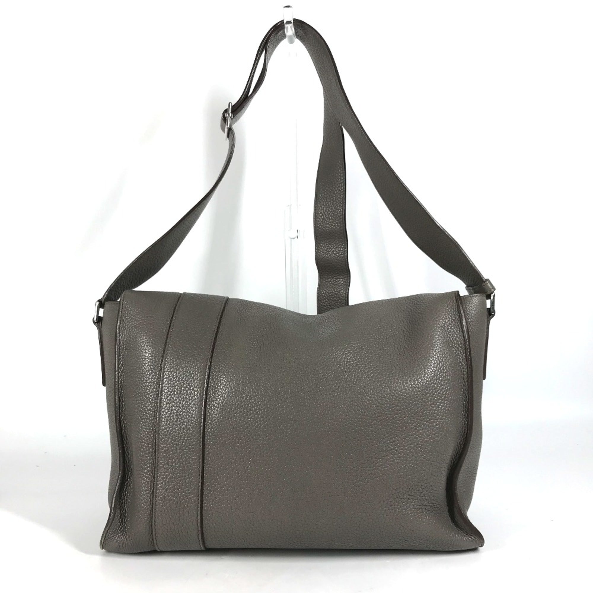 Hermes Gray Leather Shoulder Bag (Pre-Owned)