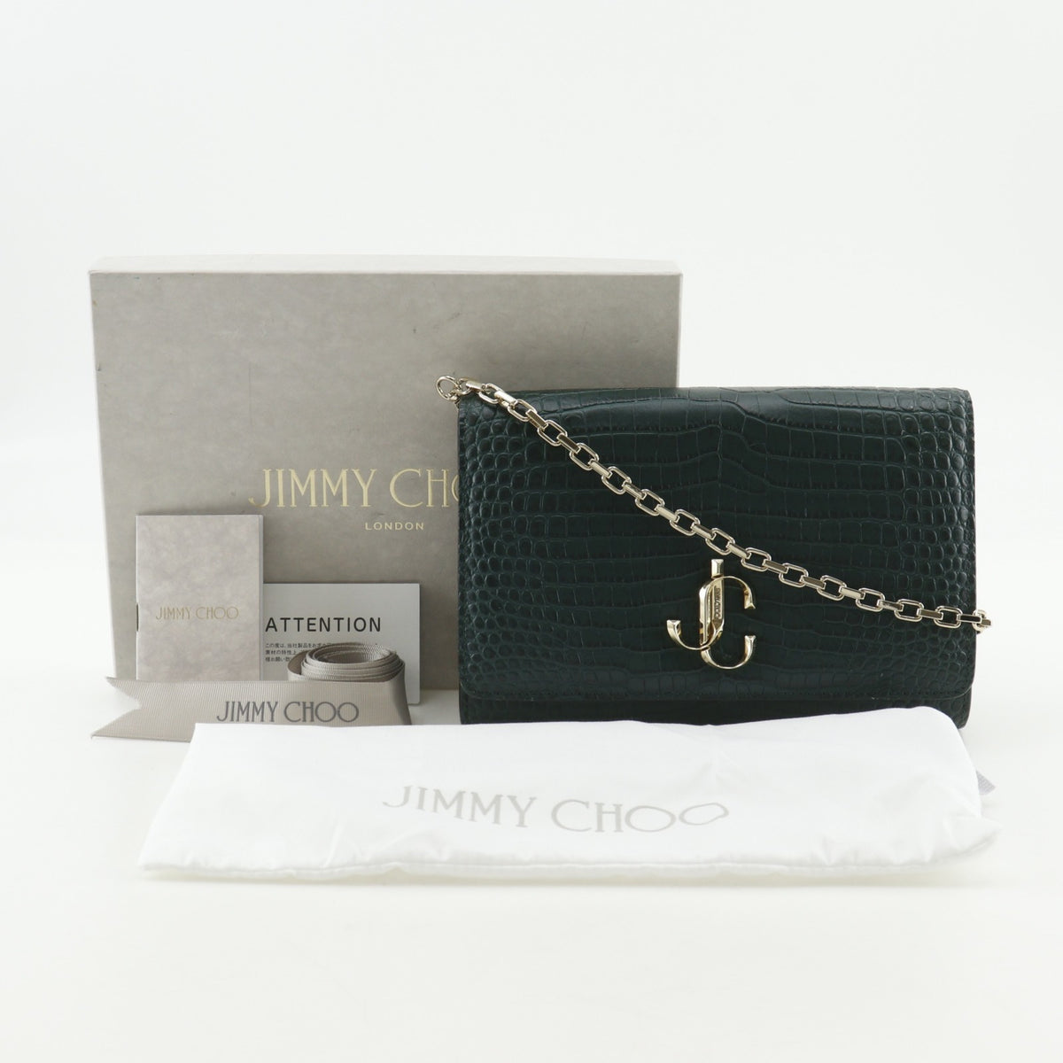 Jimmy Choo Green Leather Shoulder Bag (Pre-Owned)