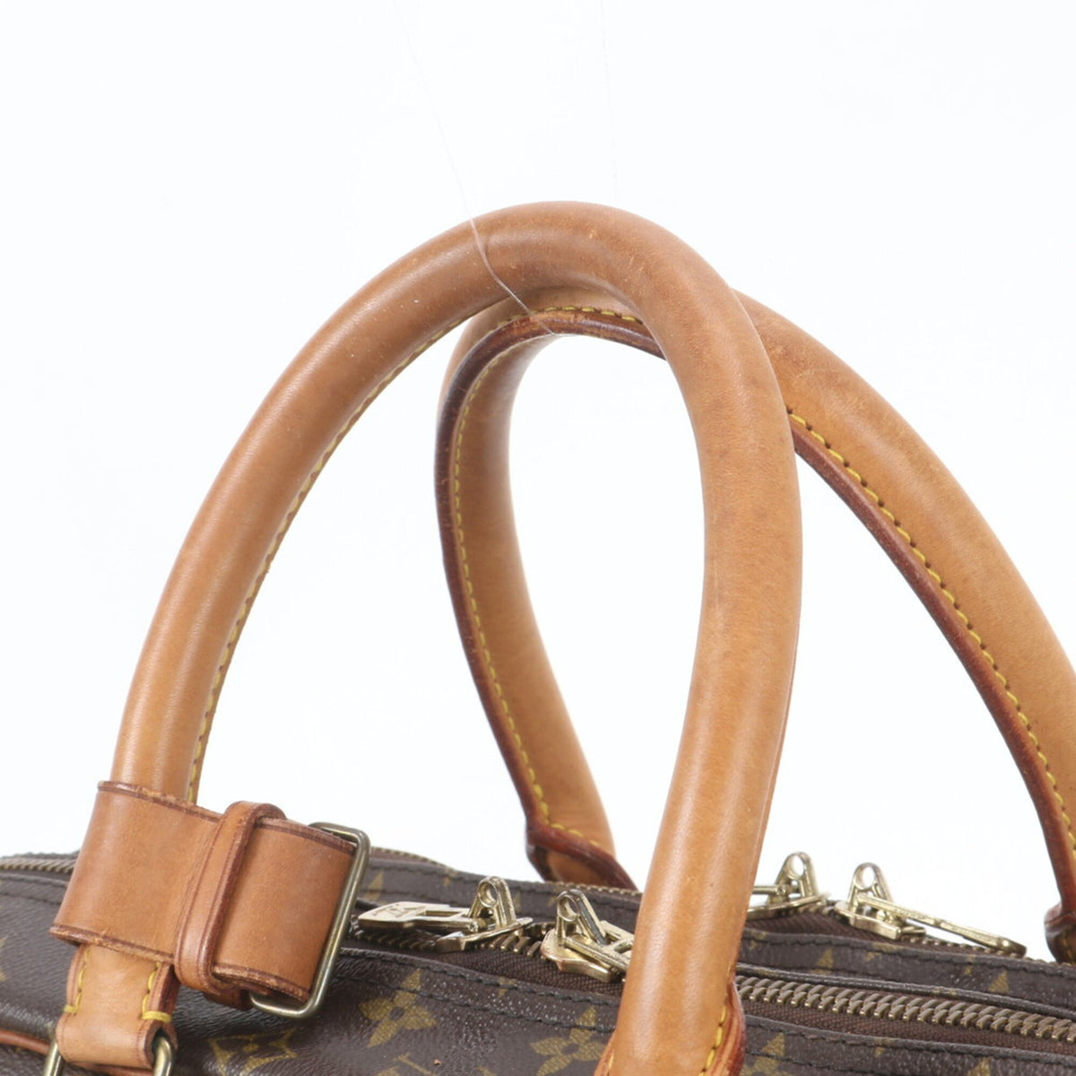 Louis Vuitton Brown Leather Coated Canvas Boston Bag Tote Bag (Pre-Owned)