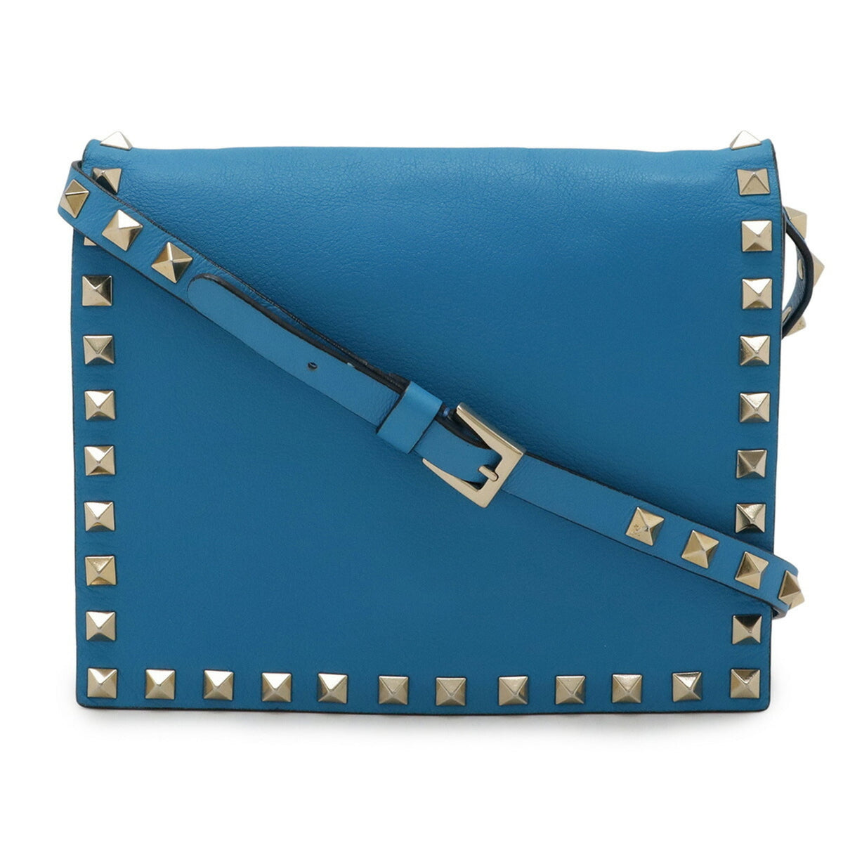 Valentino Garavani Blue Leather Clutch Bag Shoulder Bag (Pre-Owned)