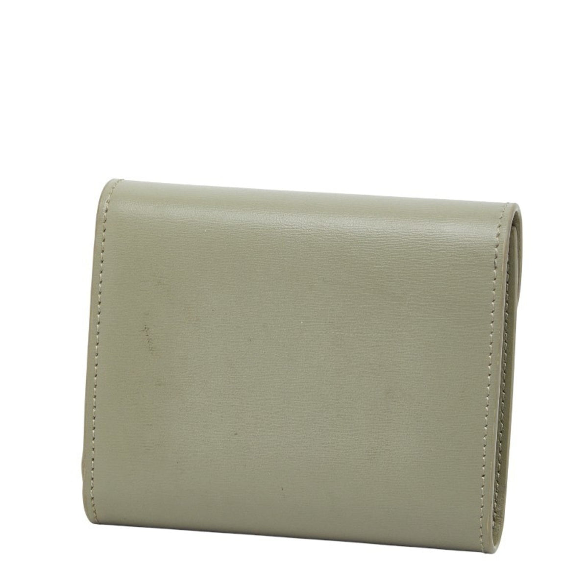 Celine Green Khaki Leather Wallet (Tri-Fold) (Pre-Owned)