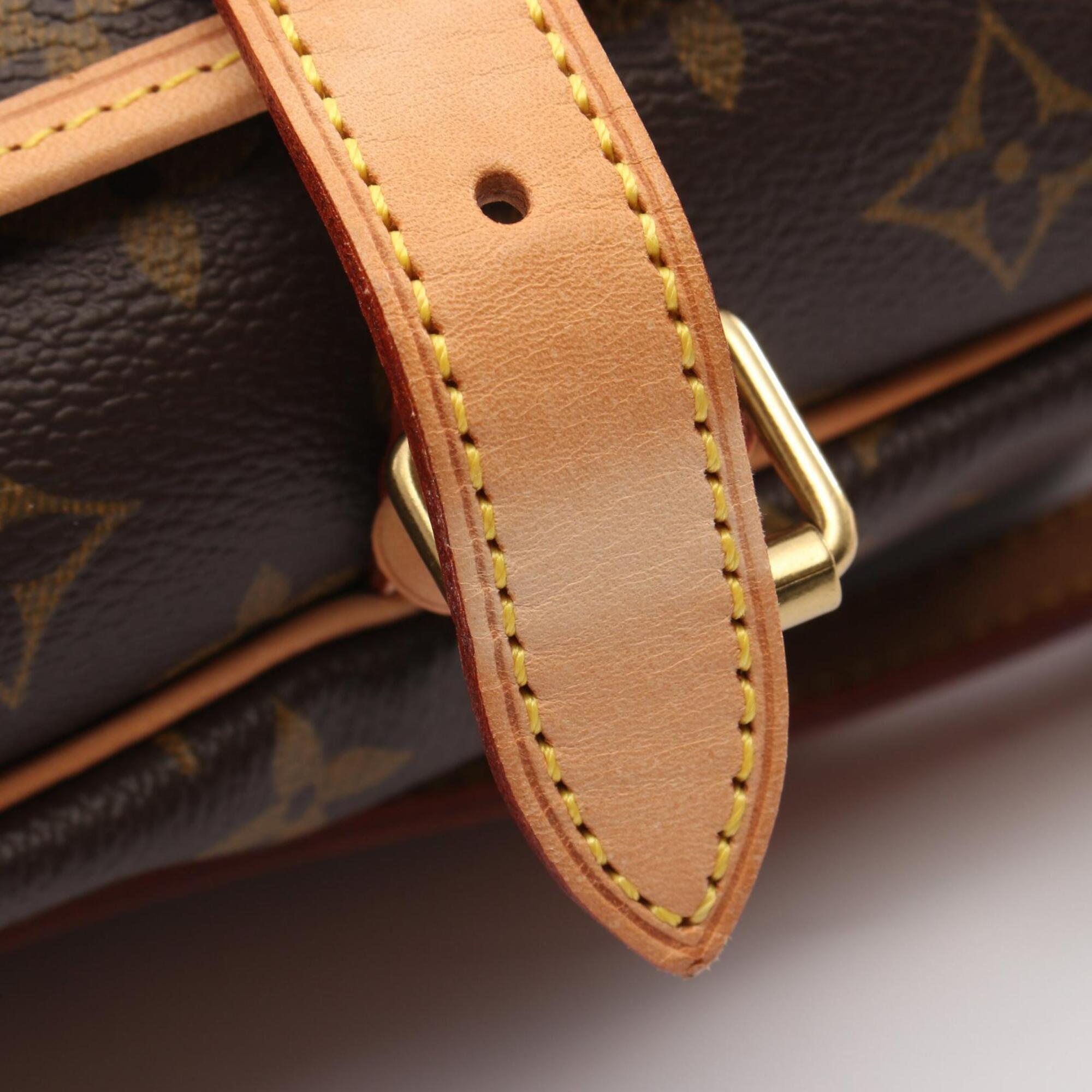Louis Vuitton Brown Coated Canvas Leather Handbag Shoulder Bag (Pre-Owned)