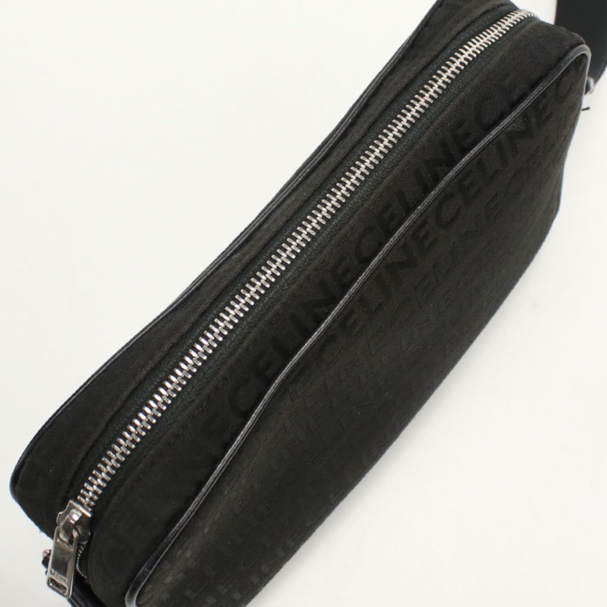 Celine Black Canvas Messenger Bag Shoulder Bag (Pre-Owned)