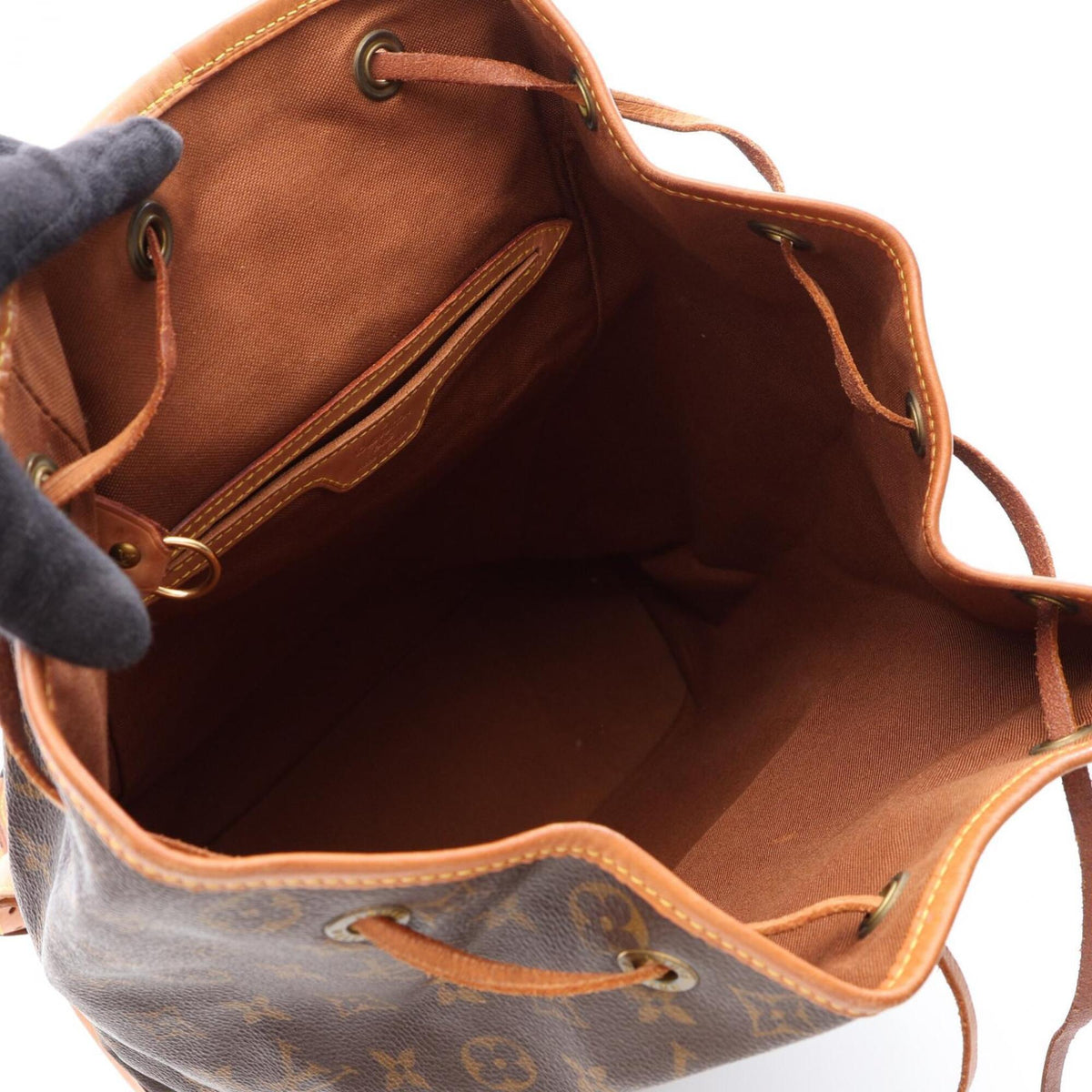 Louis Vuitton Brown Coated Canvas Leather Backpack Handbag (Pre-Owned)