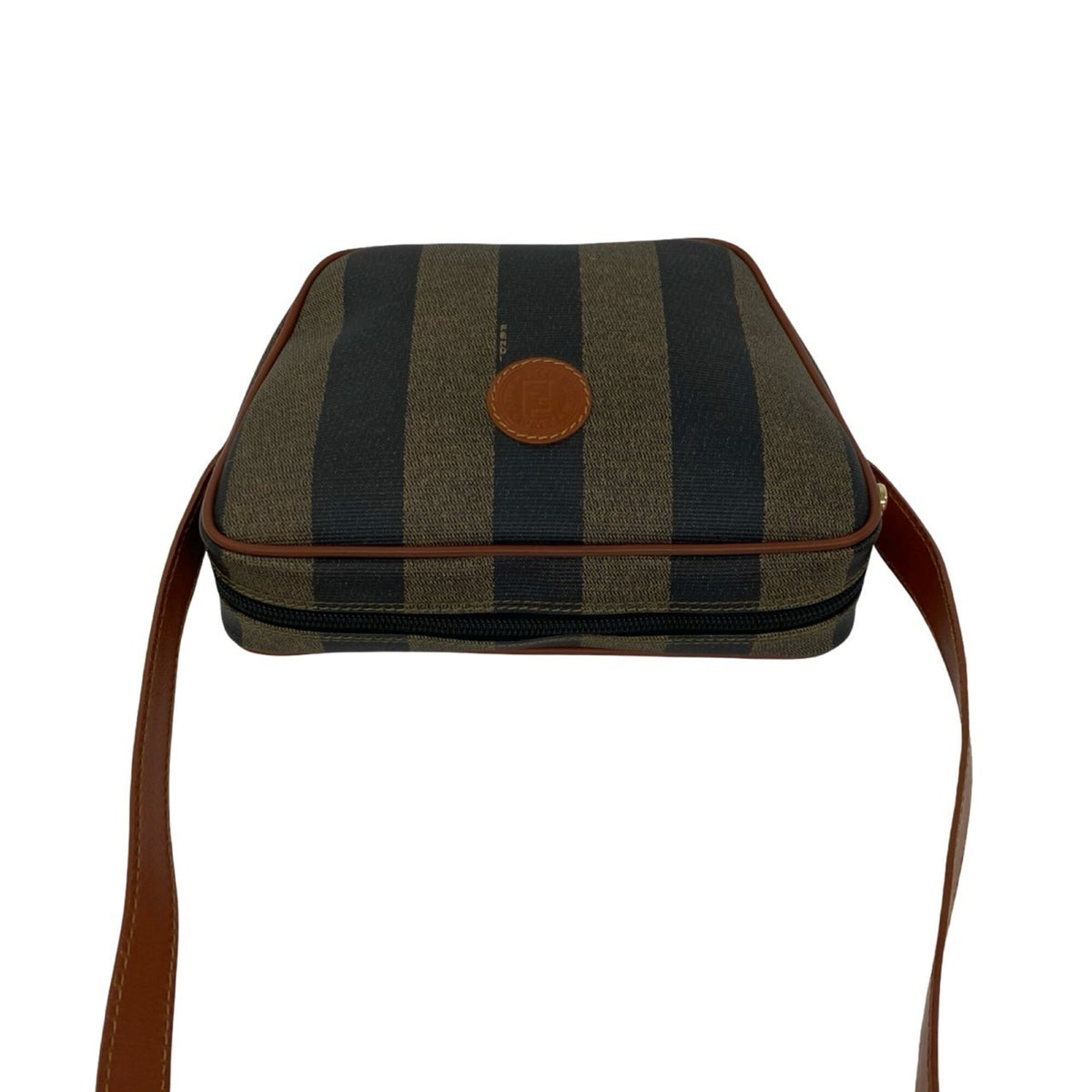 Fendi Black Brown Khaki Pvc Leather Pochette Shoulder Bag (Pre-Owned)