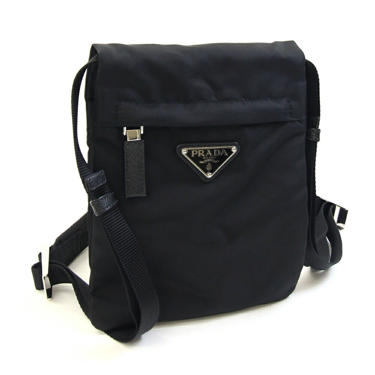Prada Black Nylon Pochette Shoulder Bag (Pre-Owned)