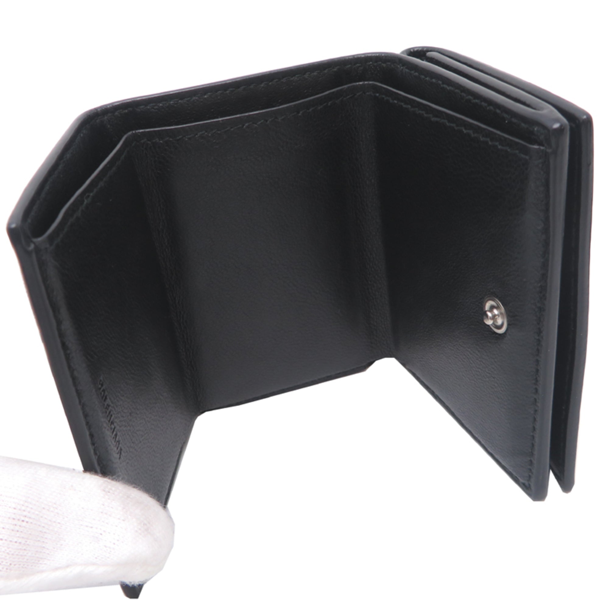 Balenciaga Black Leather Wallet (Tri-Fold) (Pre-Owned)