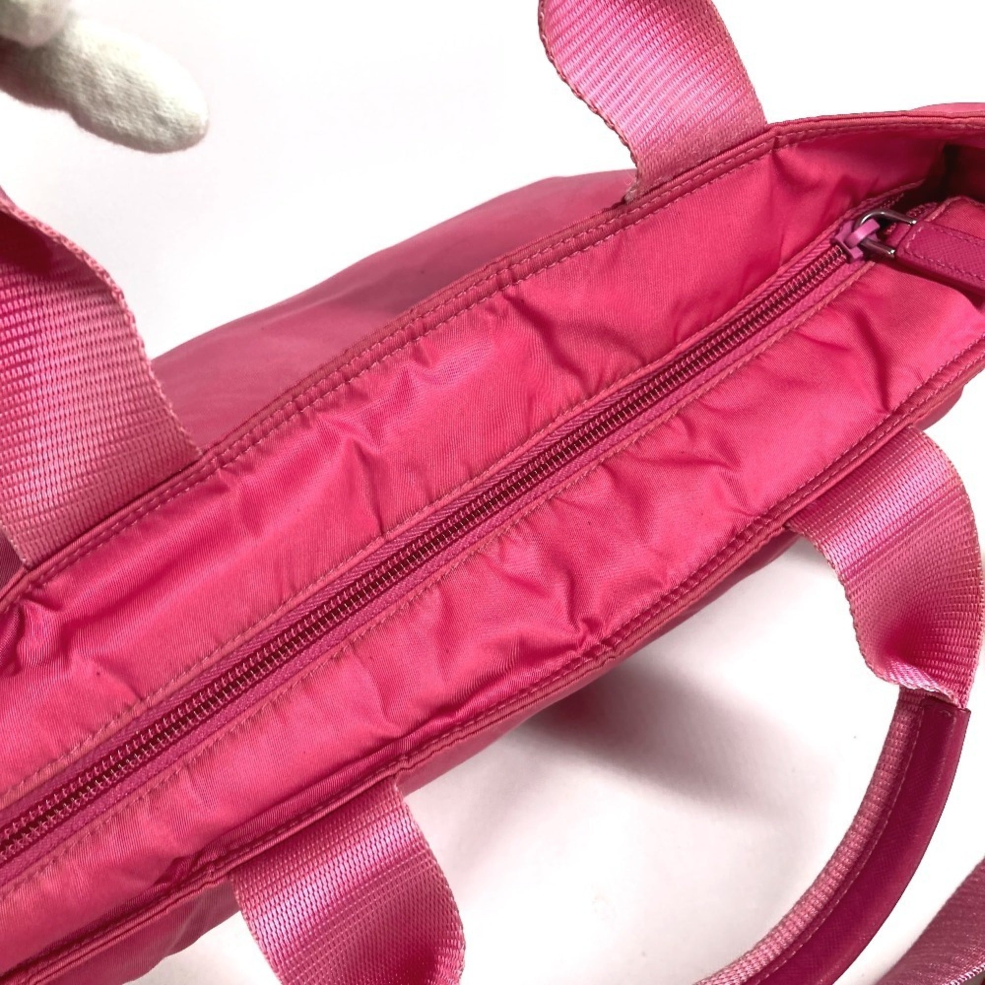 Prada Pink Nylon Handbag Shoulder Bag Tote Bag (Pre-Owned)