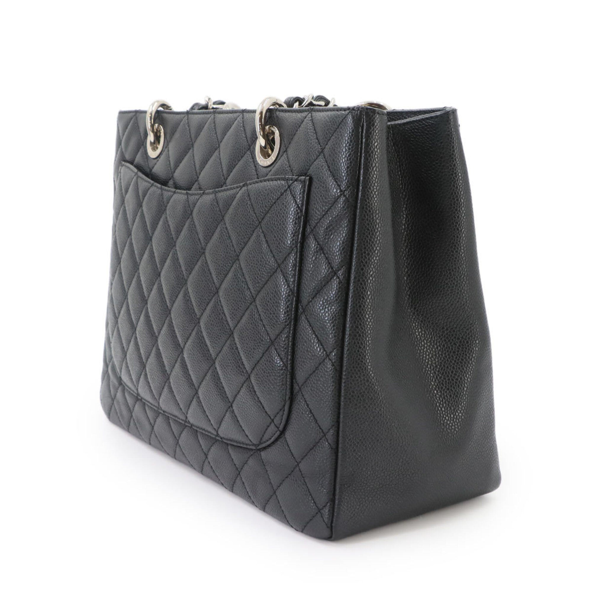 Chanel Black Grained Calfskin Handbag Tote Bag (Pre-Owned)