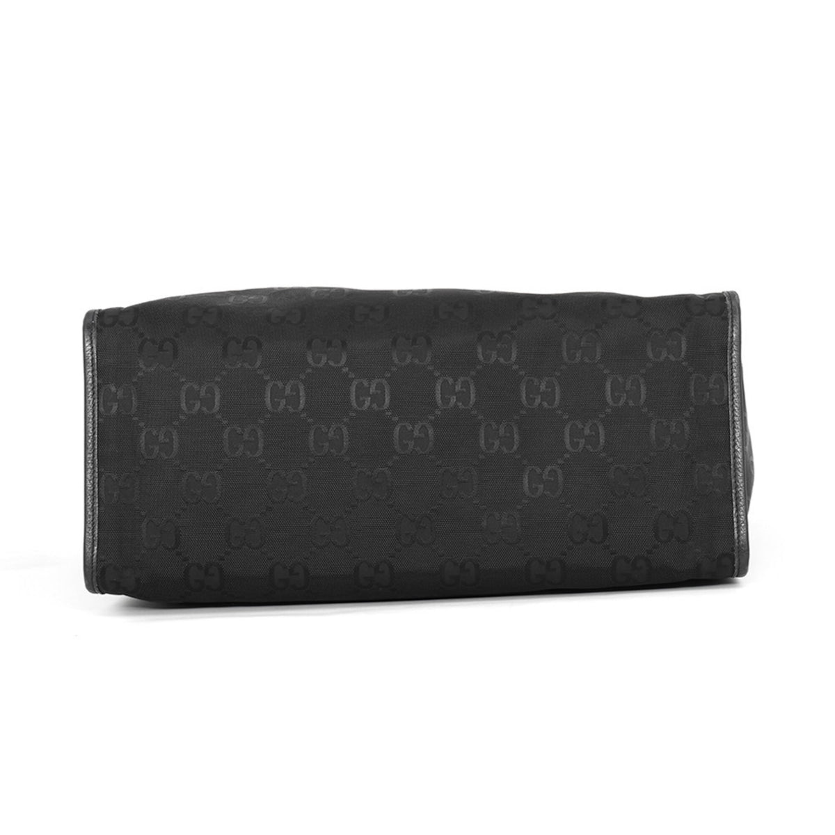 Gucci Black Nylon Leather Shoulder Bag Tote Bag (Pre-Owned)