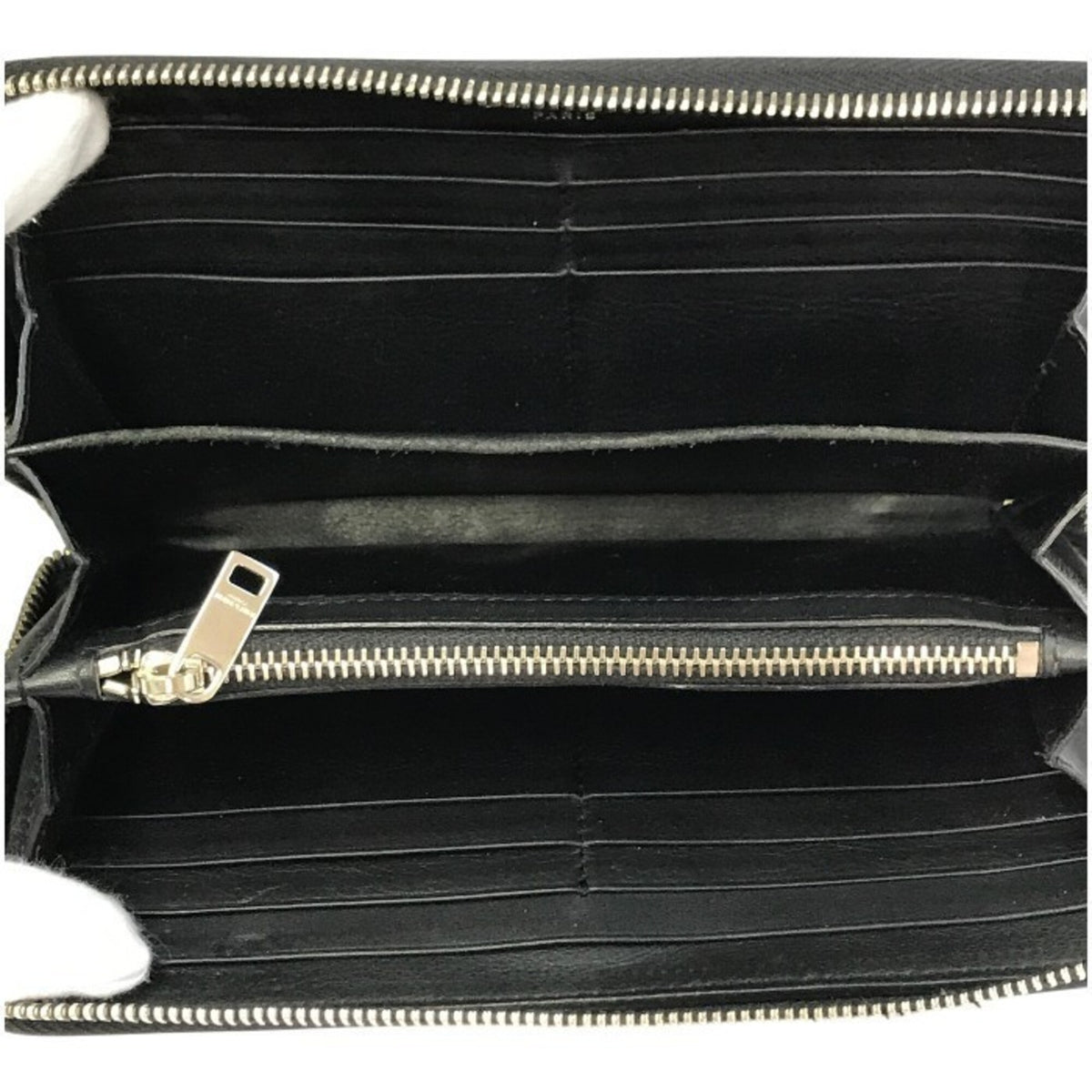 Saint Laurent Black Leather Long Wallet (Bi-Fold) (Pre-Owned)