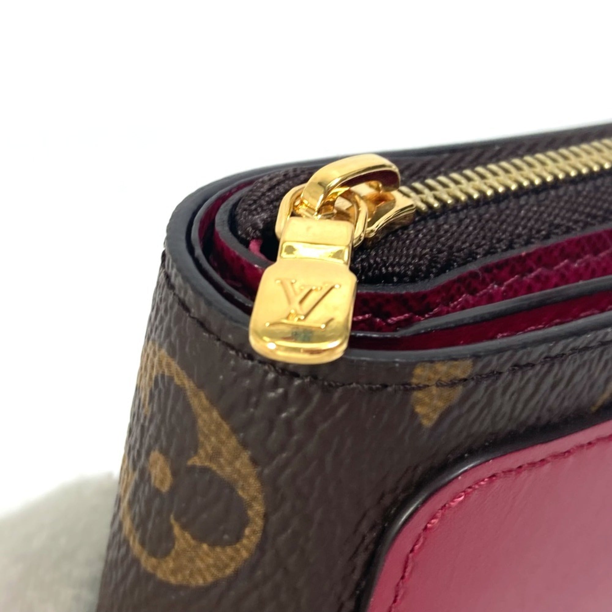 Louis Vuitton Monogram Brown Fuchsia Monogram Wallet (Bi-Fold) (Pre-Owned)