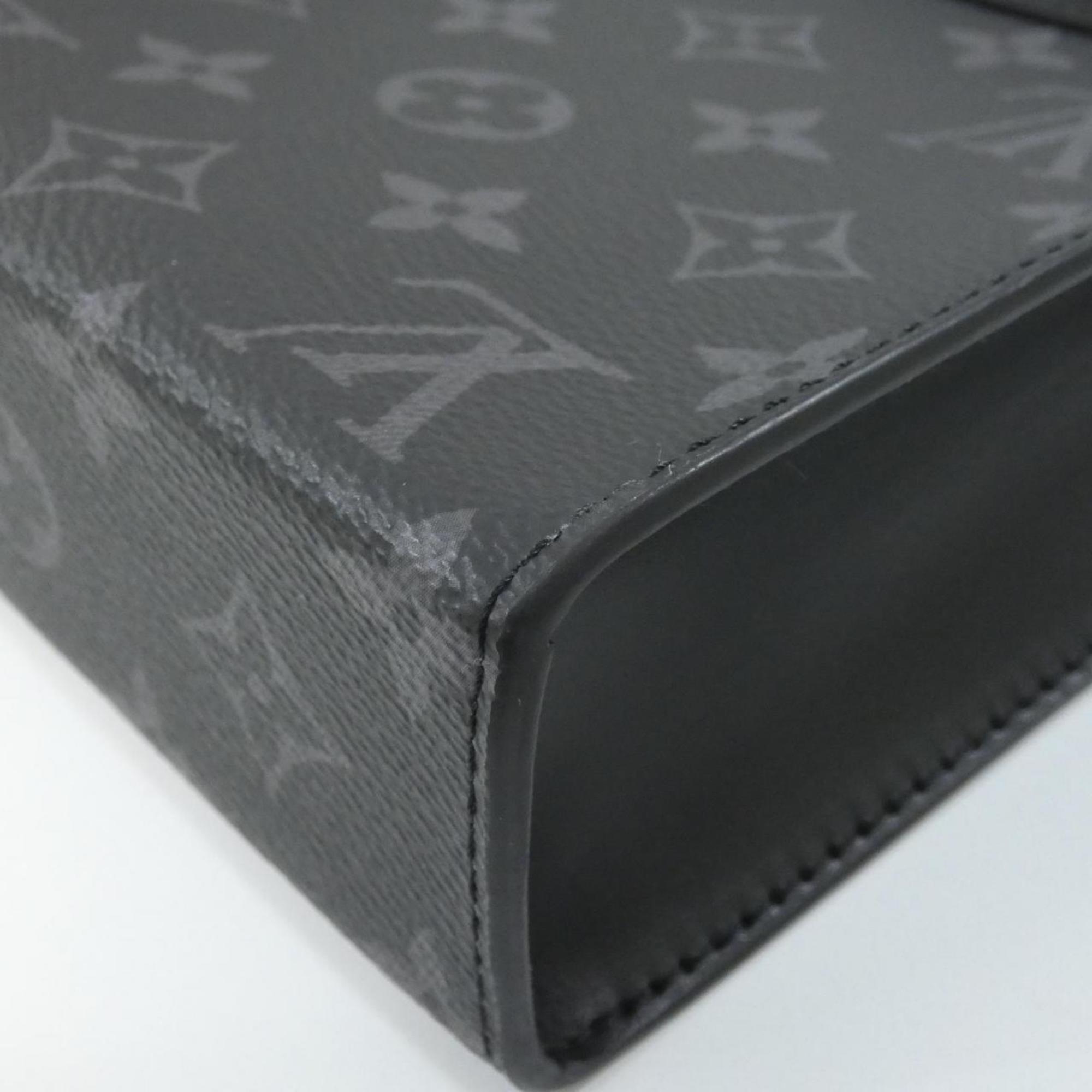 Louis Vuitton Black Gris Coated Canvas Pouch Shoulder Bag (Pre-Owned)