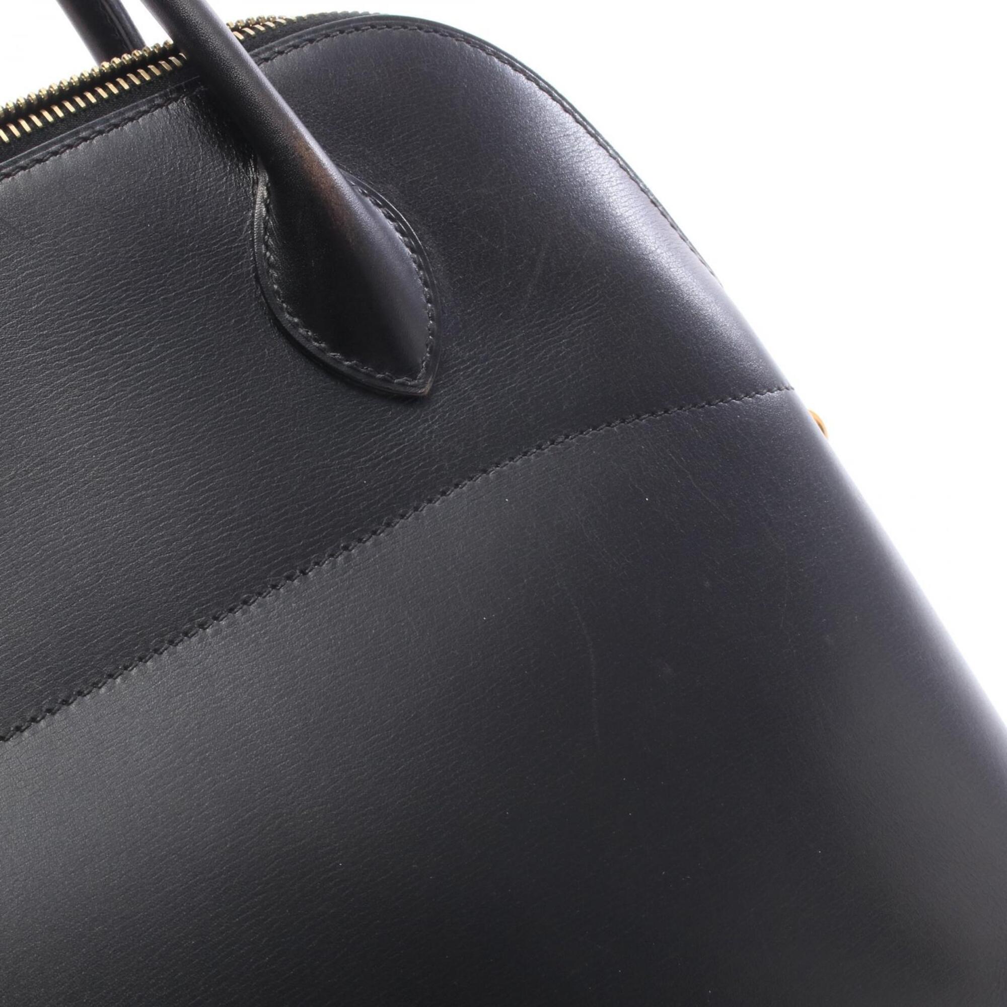 Hermes Black Box Calf Leather Leather Handbag (Pre-Owned)