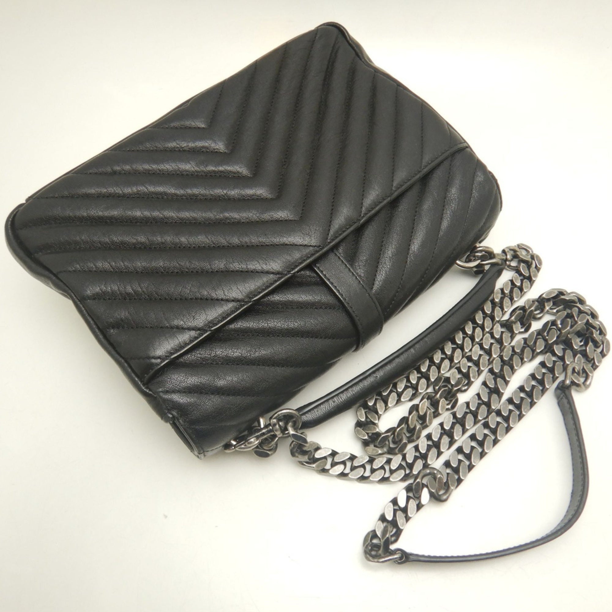 Yves Saint Laurent Black Leather Handbag School Bag (Pre-Owned)