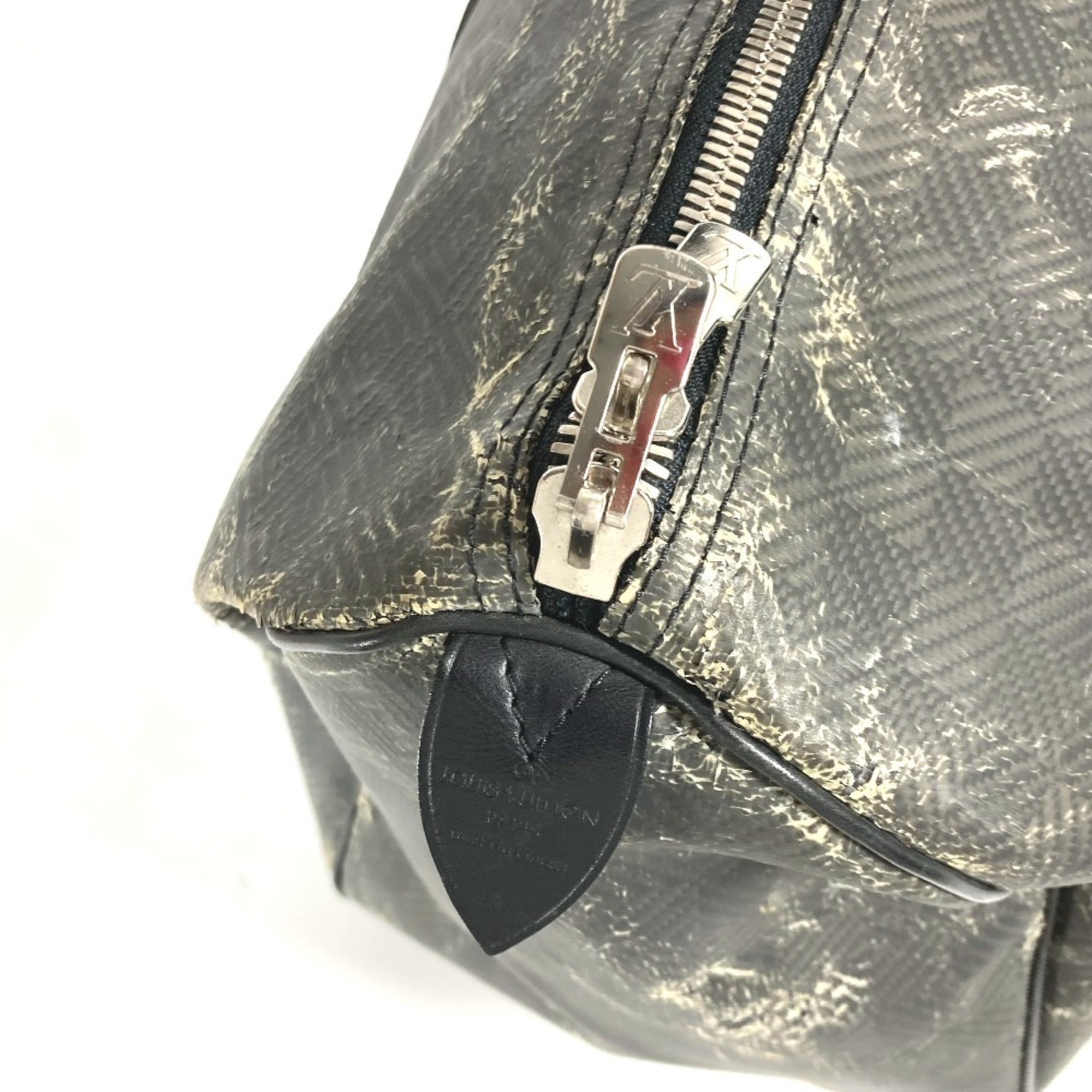 Louis Vuitton Black Noir Canvas Damier Canvas Boston Bag (Pre-Owned)