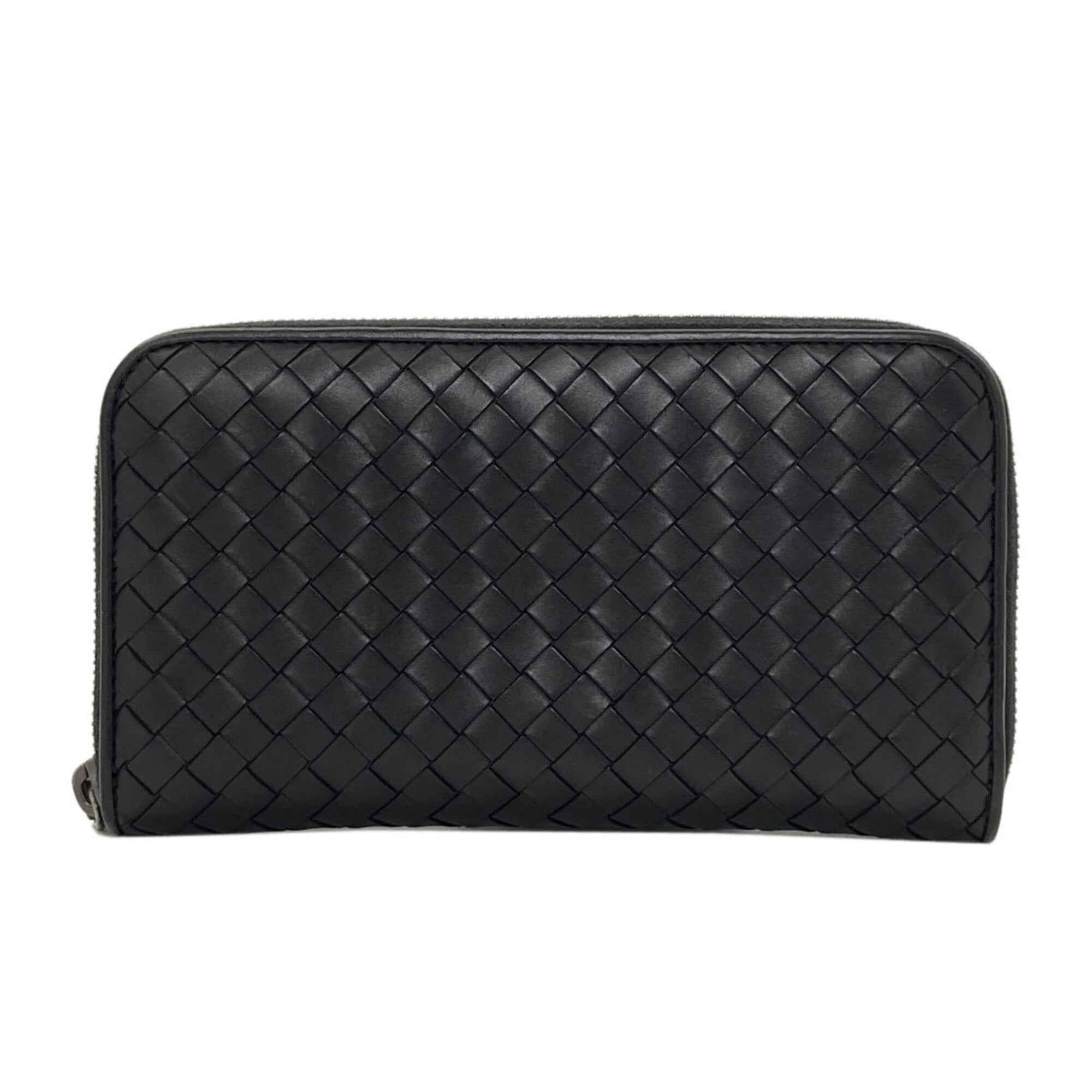 Bottega Veneta Black Leather Long Wallet (Bi-Fold) (Pre-Owned)