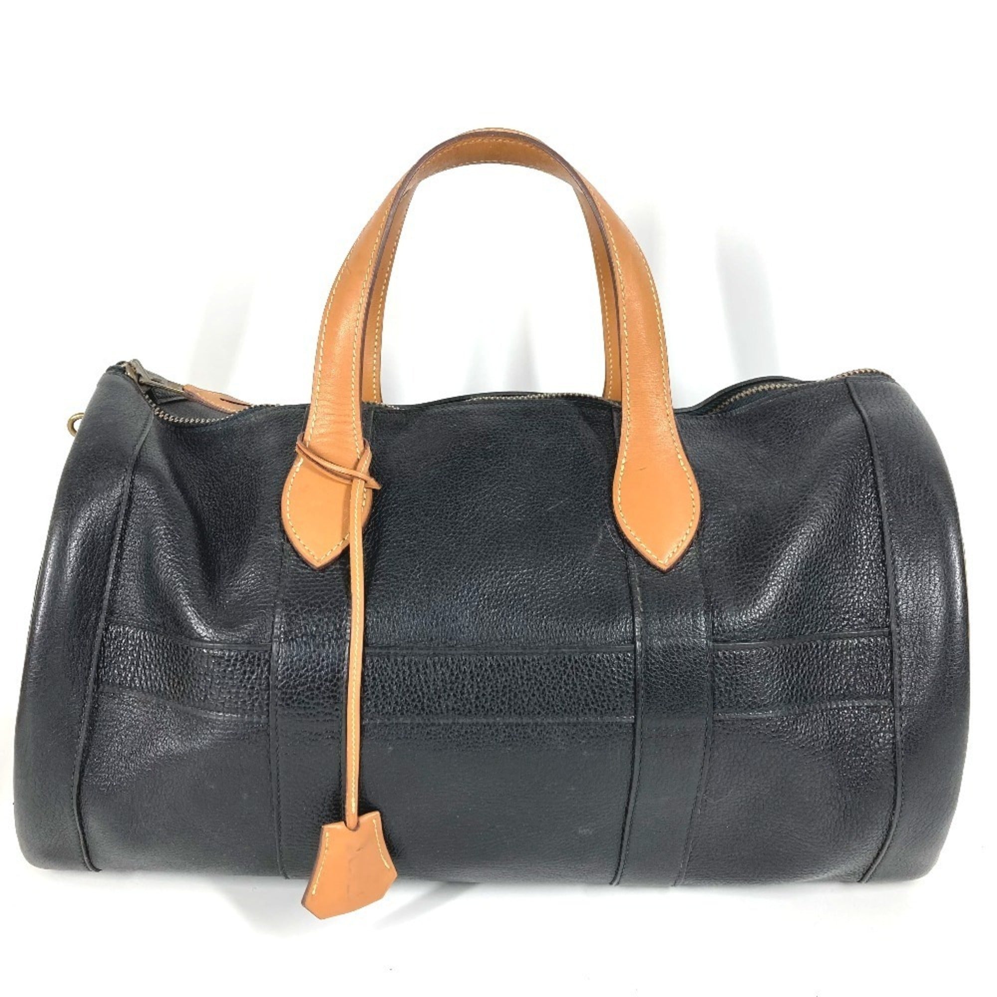 Hermes Bicolor Black Brown Ardennes Leather Boston Bag Handbag (Pre-Owned)