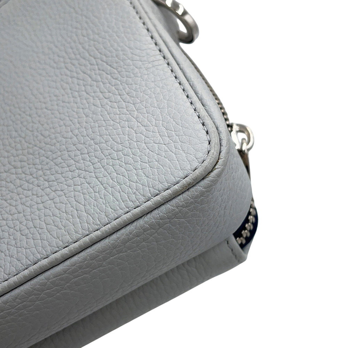 Christian Dior Gray Navy Leather Shoulder Bag (Pre-Owned)