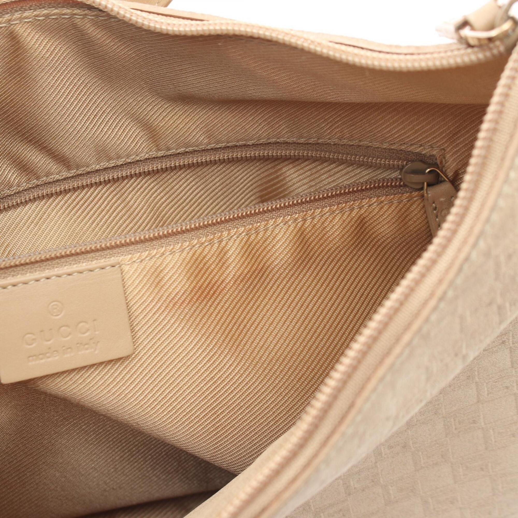 Gucci Beige Suede Leather Handbag Shoulder Bag (Pre-Owned)