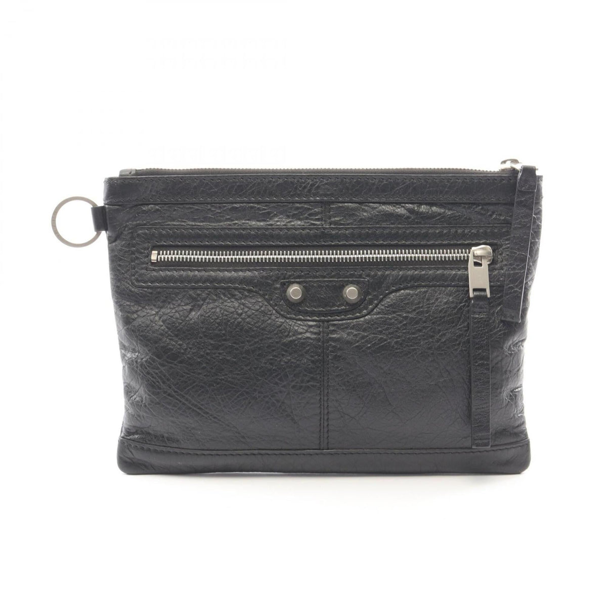 Balenciaga Black Leather Clutch Bag (Pre-Owned)