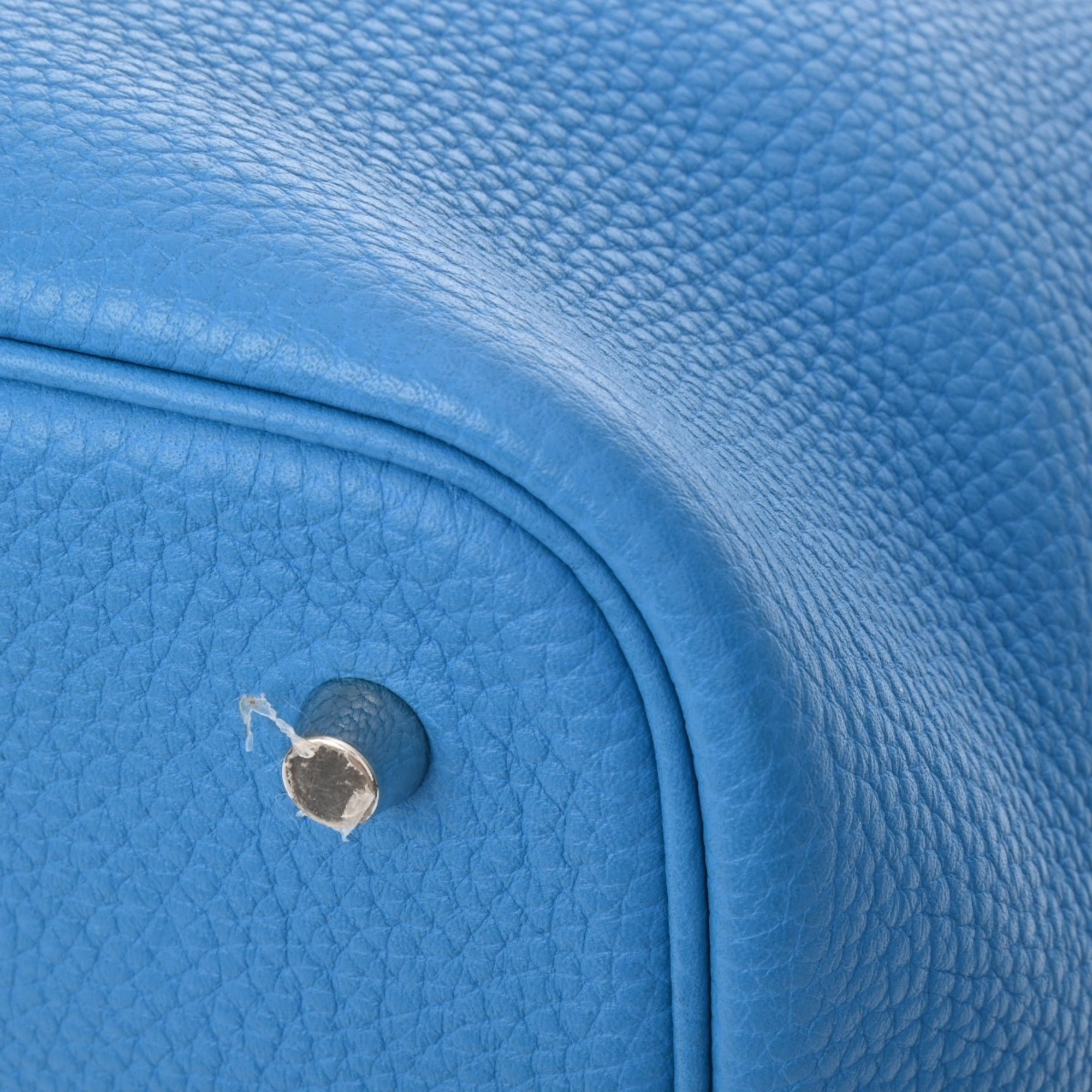 Hermes Picotin Blue Taurillon Clemence Leather Handbag (Pre-Owned)