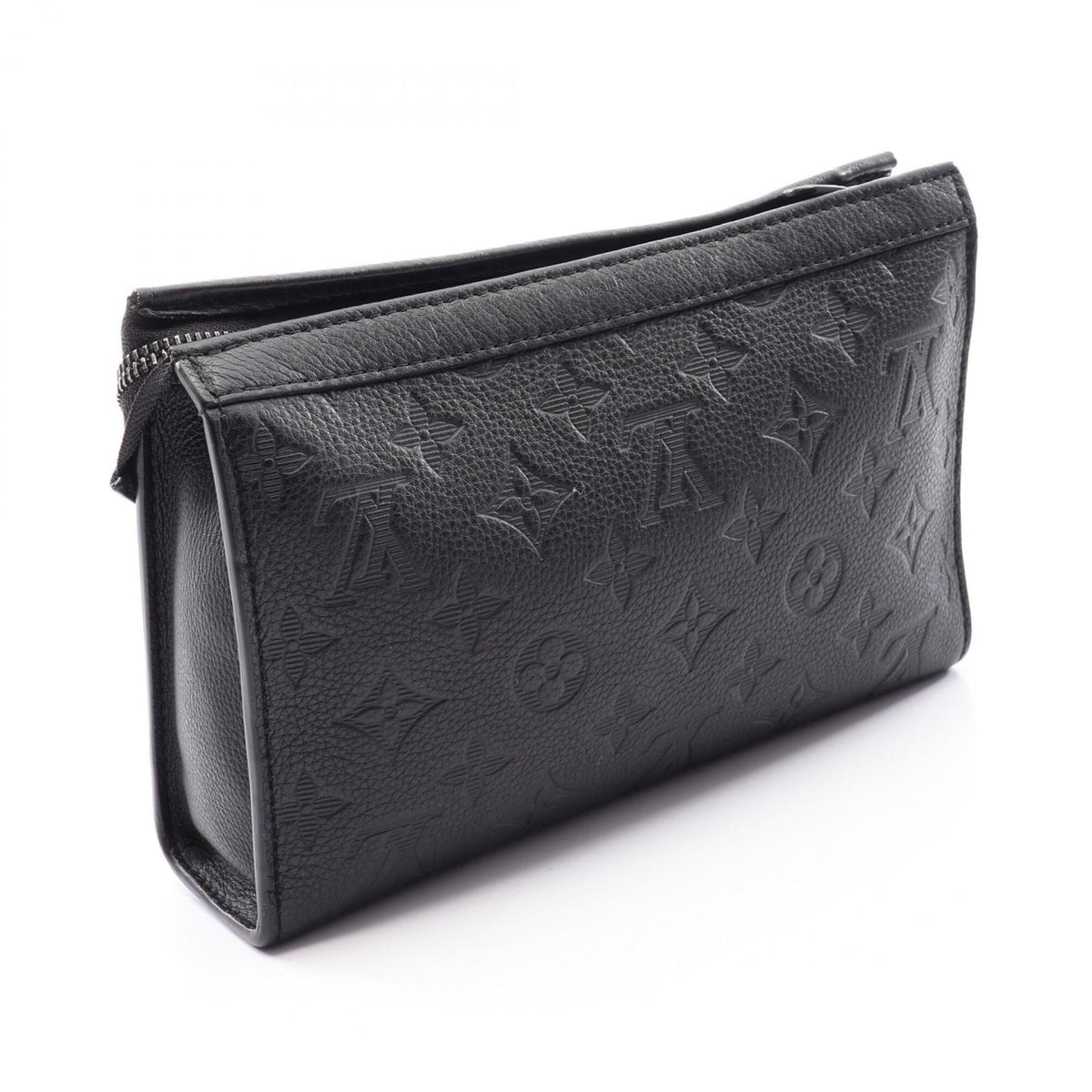 Louis Vuitton Black Leather Handbag Pouch Shoulder Bag (Pre-Owned)