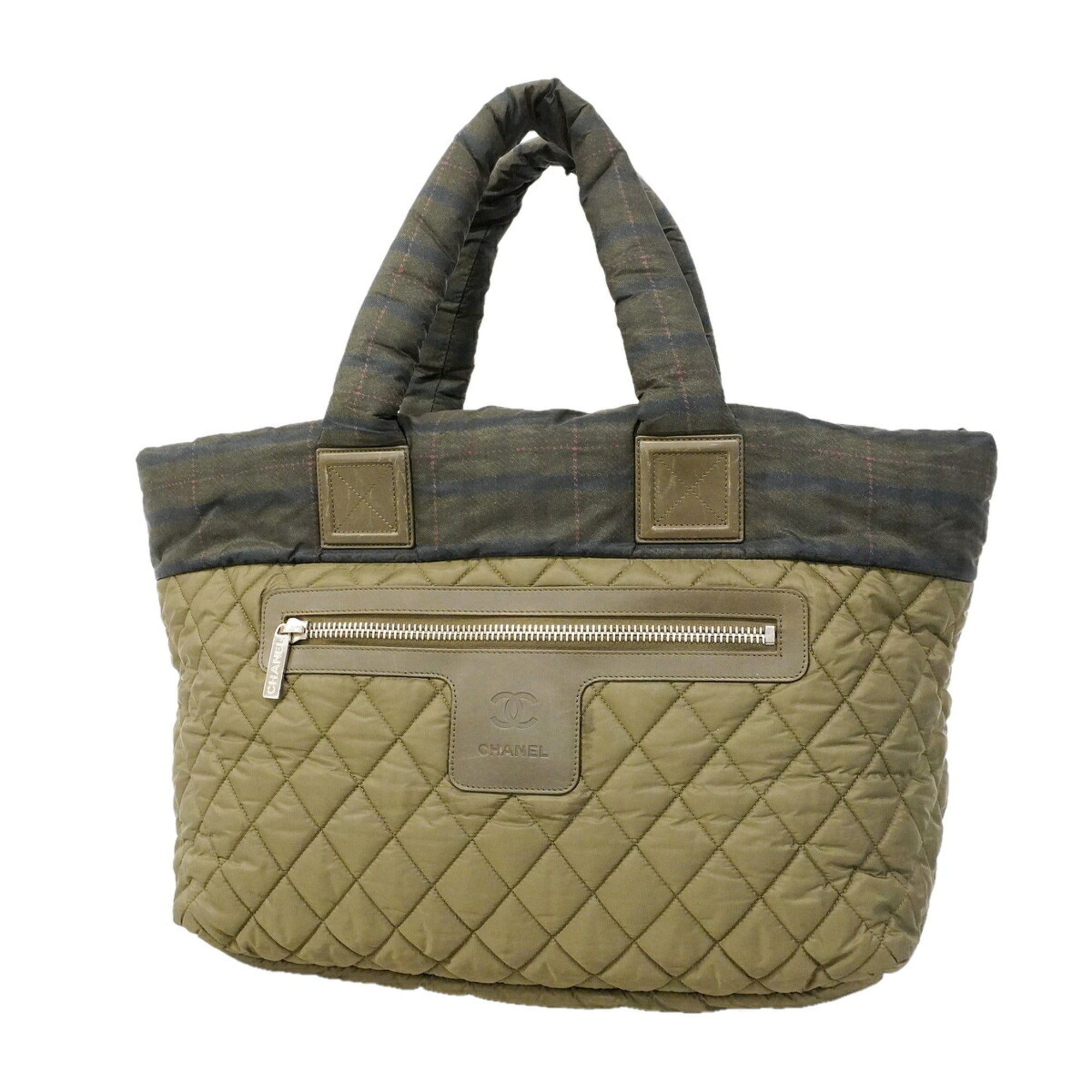 Chanel Khaki Nylon Handbag (Pre-Owned)