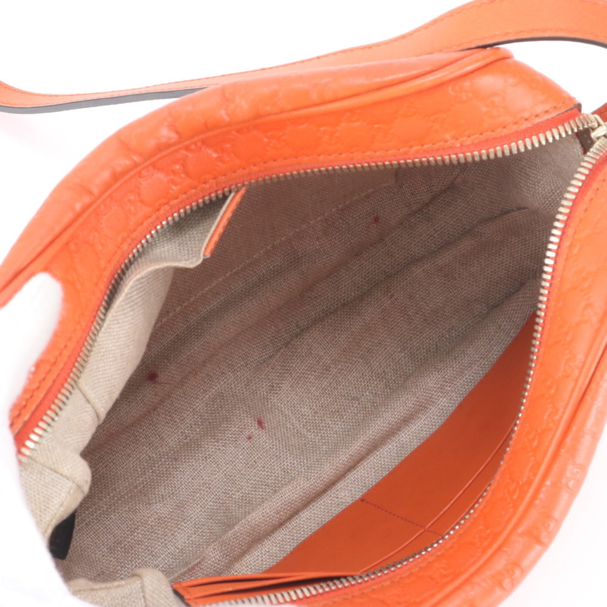 Gucci Guccissima Orange Leather Shoulder Bag (Pre-Owned)