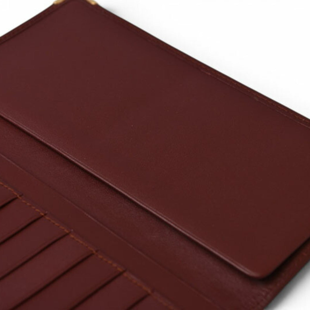 Cartier Must Bordeaux Leather Long Wallet (Bi-Fold) (Pre-Owned)