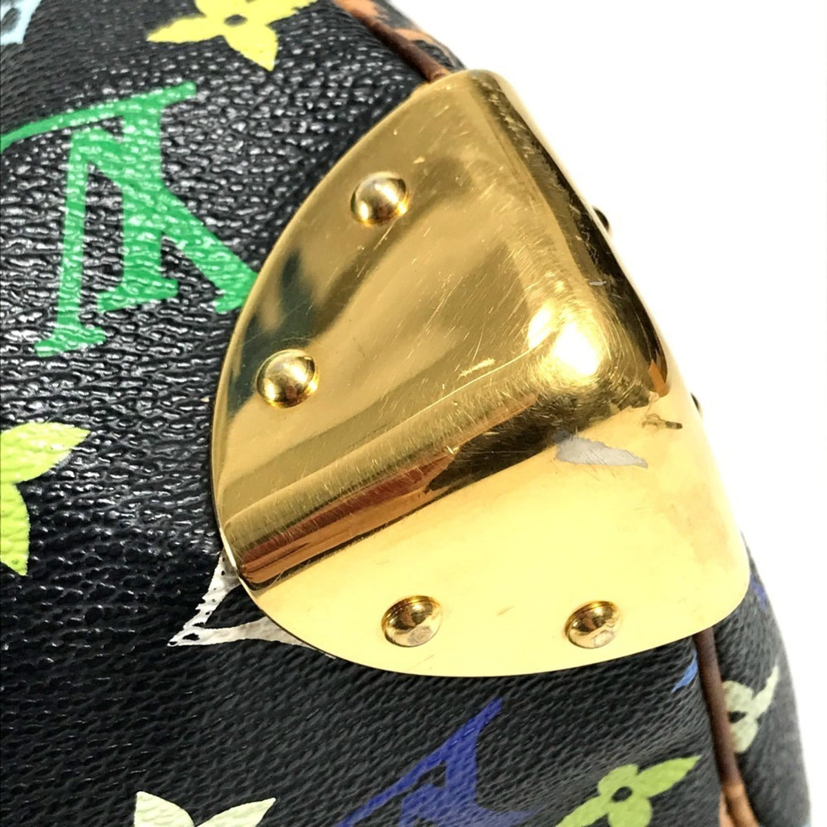 Louis Vuitton Black Noir Monogram Multicolore Canvas Boston Bag Handbag (Pre-Owned)