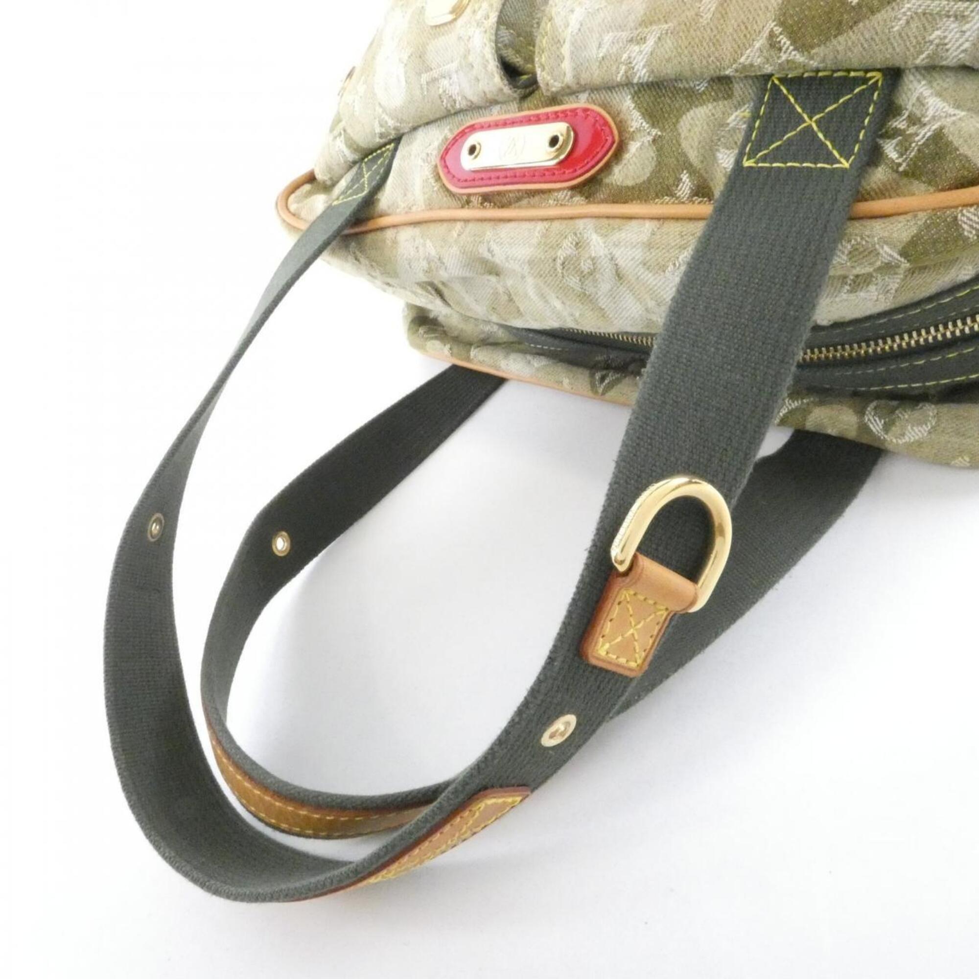 Louis Vuitton Khaki Denim Shoulder Bag (Pre-Owned)